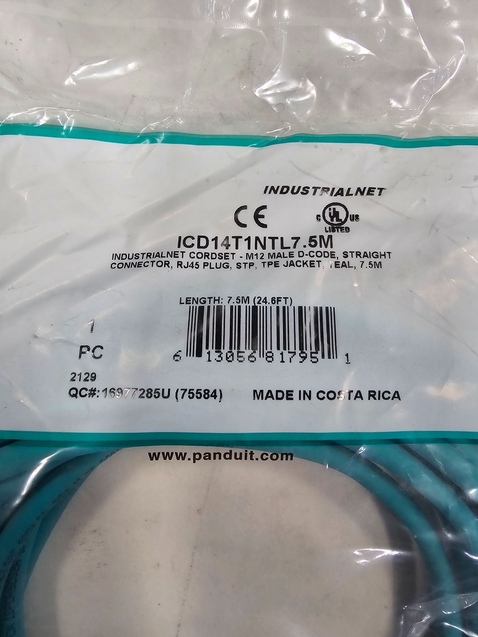 PANDUIT INDUSTRIAL CORDSET ICD14T1NTL7.5 NEW 1