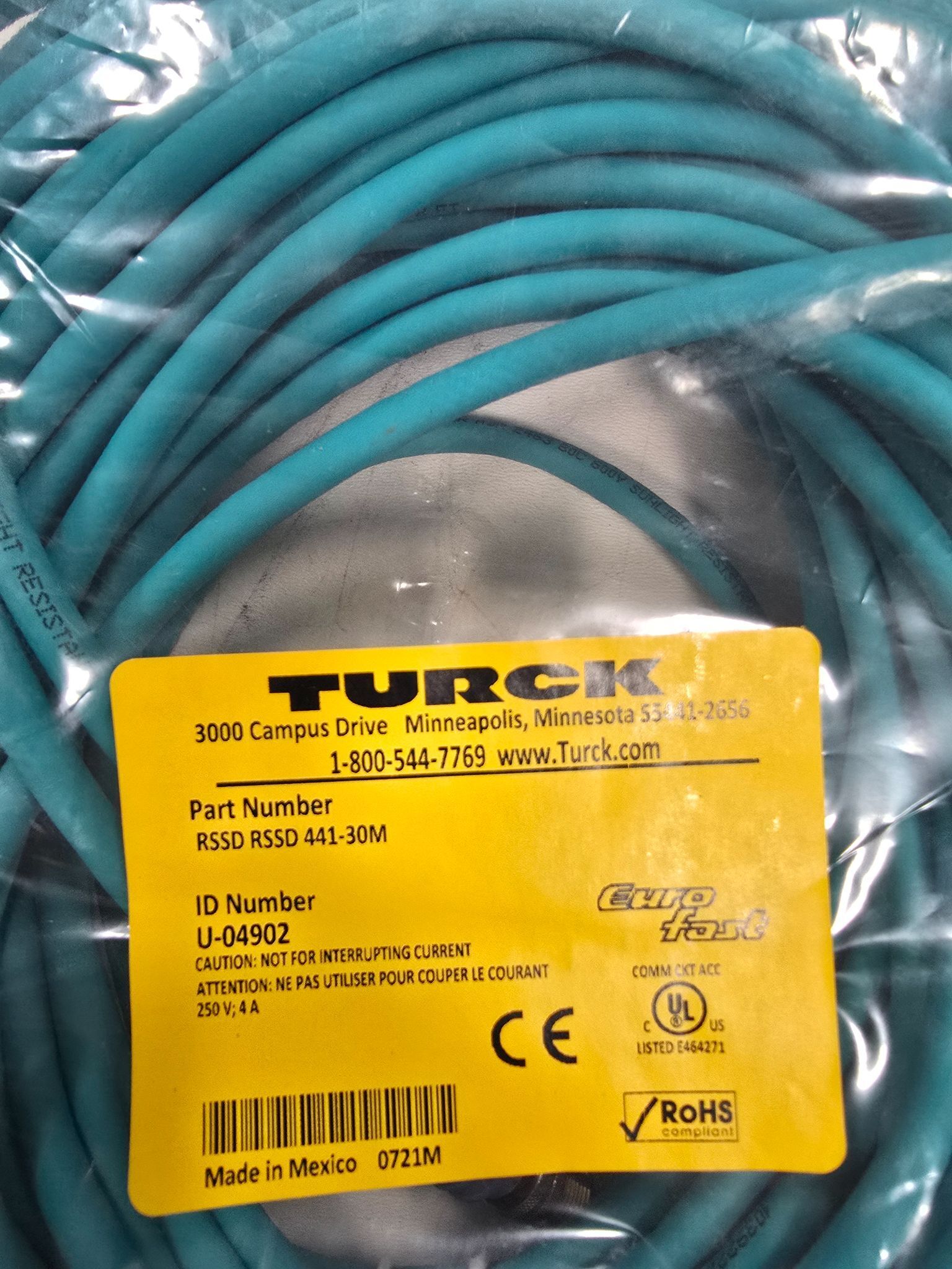 TURCK RSSD-RSSD-441-30M SENSOR CABLE NEW 1