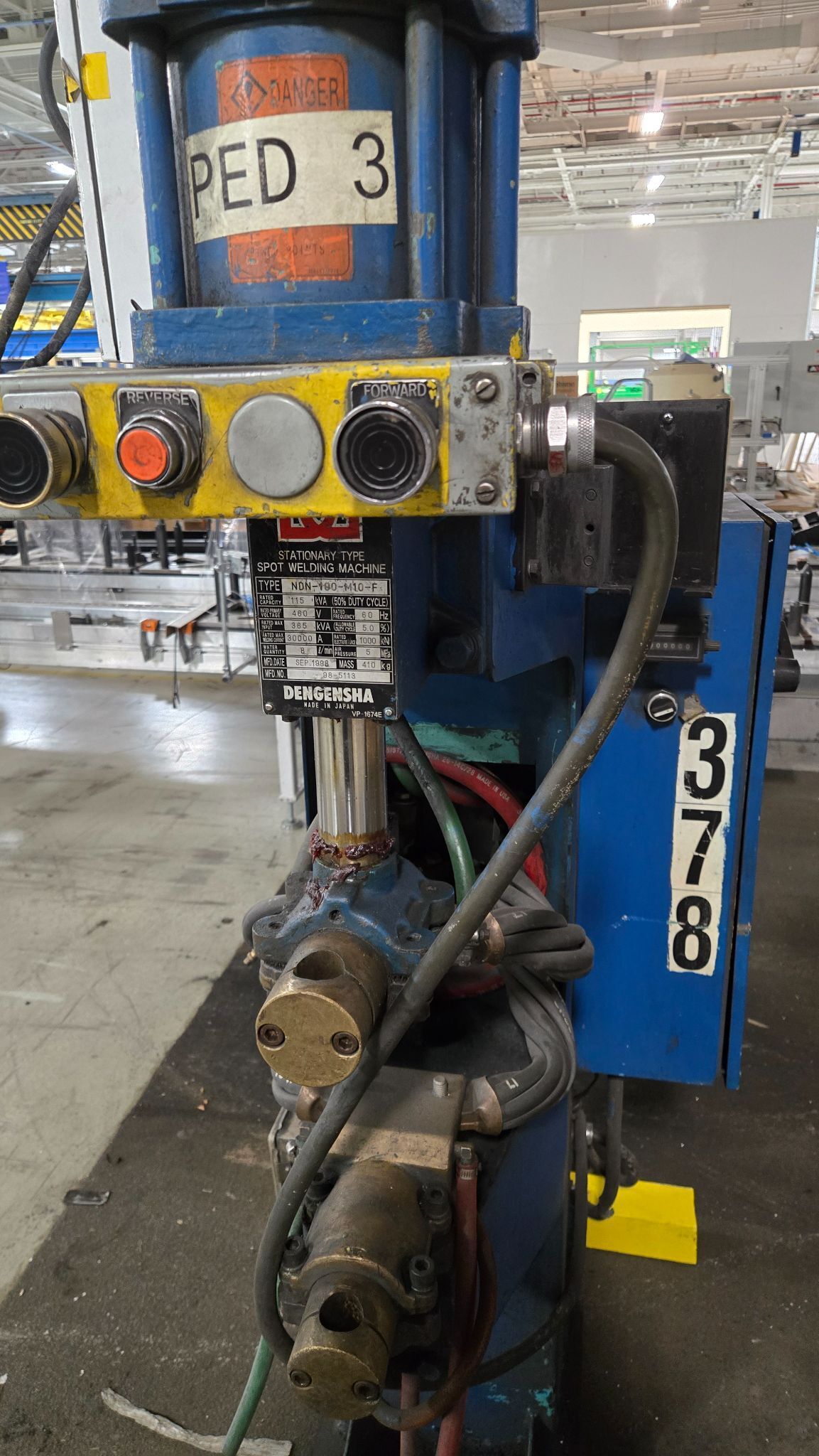 DENGENSHA NDN-100-M10-F SPOT WELDER 115 KVA 460 V USED 4