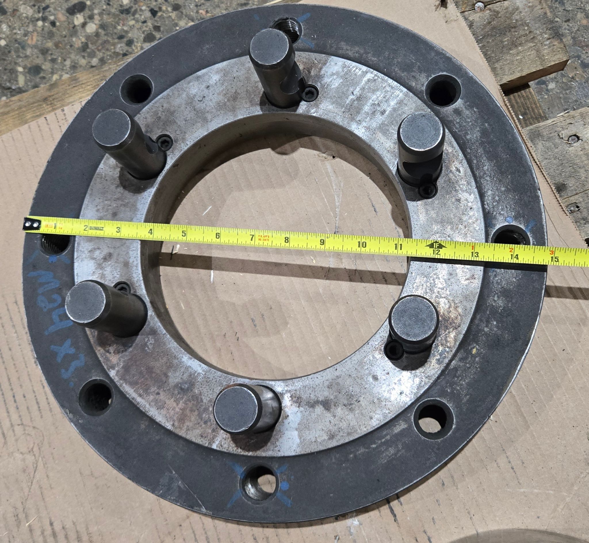 Generic 15" 6-Pin Backplate Chuck Adapter Plate USED 2