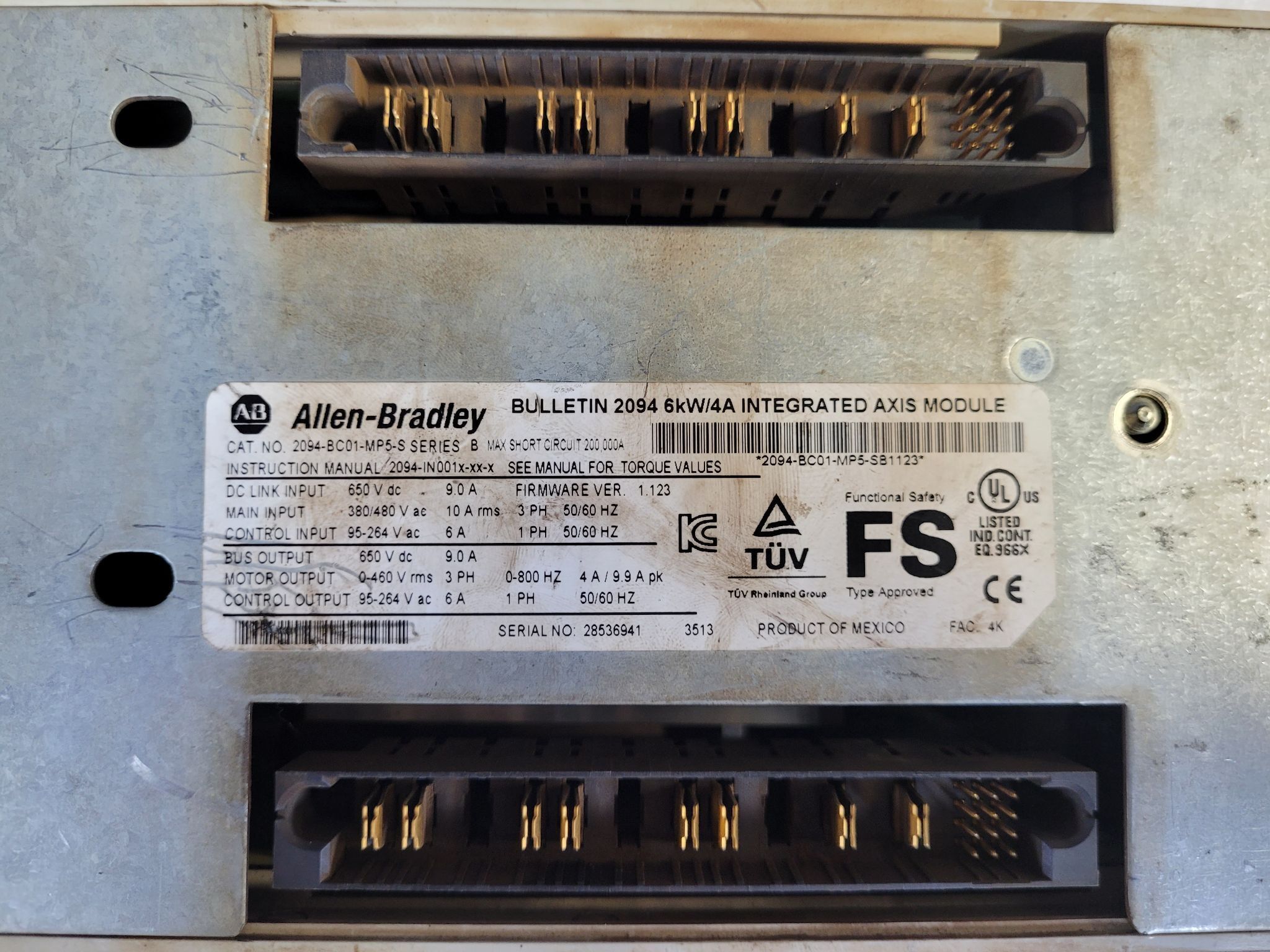 ALLEN BRADLEY 2094-BC01-MP5-S Kinetix 6000 6kW Axis Module USED 3