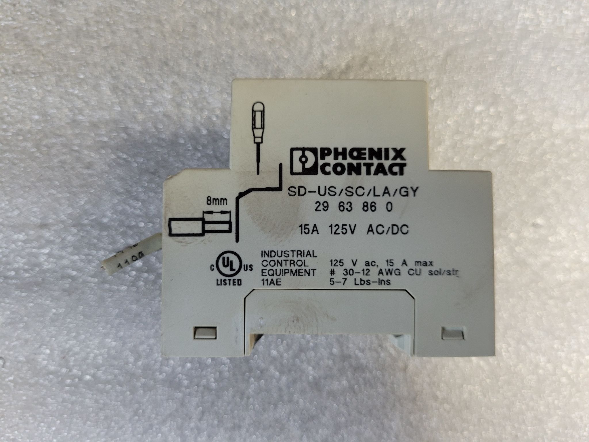 Phoenix Contact SD-US/SC/LA/GY DIN Rail Duplex Receptacle 125V 15A USED 1