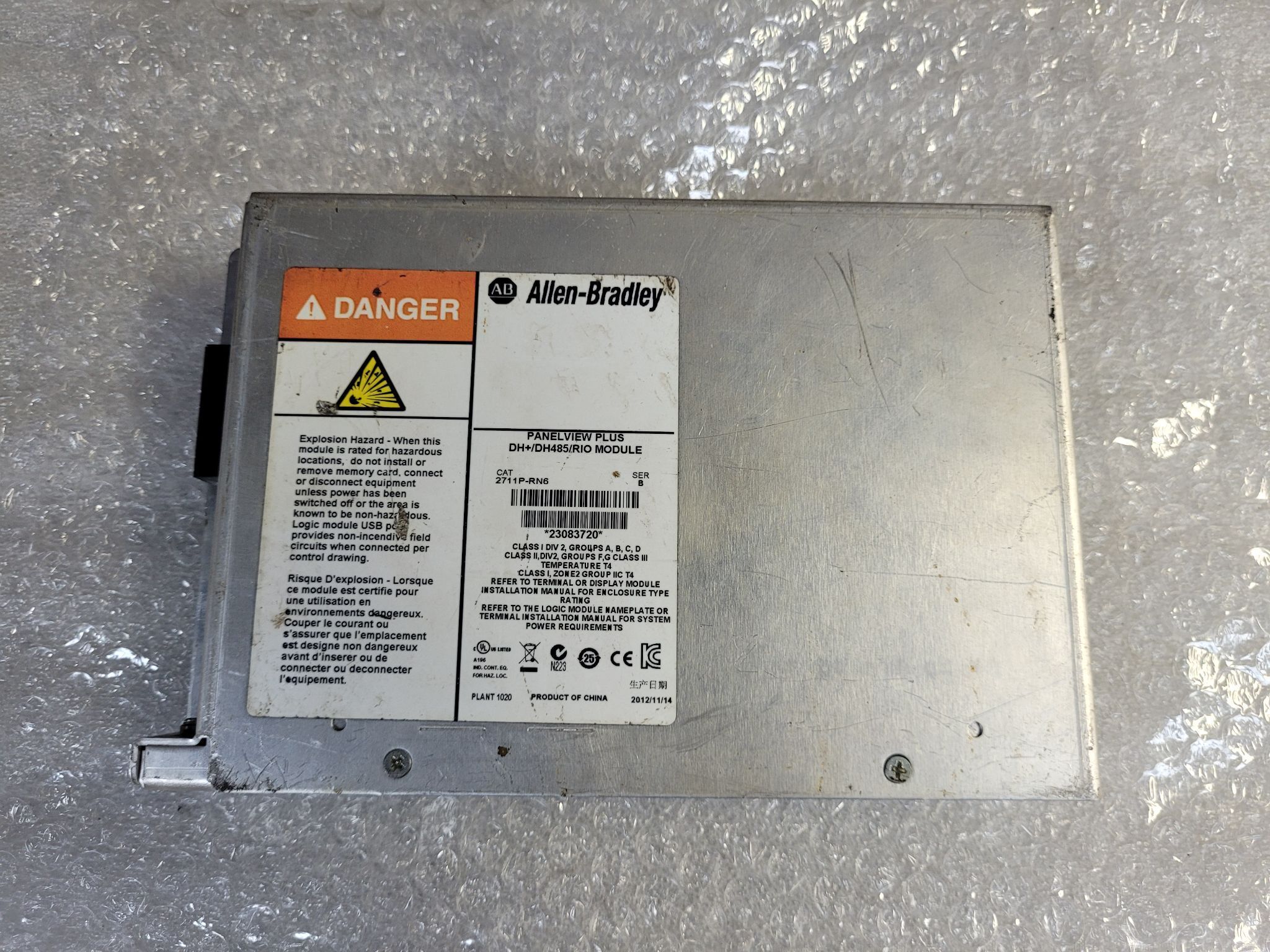 Allen Bradley 2711P-RN6 PanelView Plus Logix Module USED 0