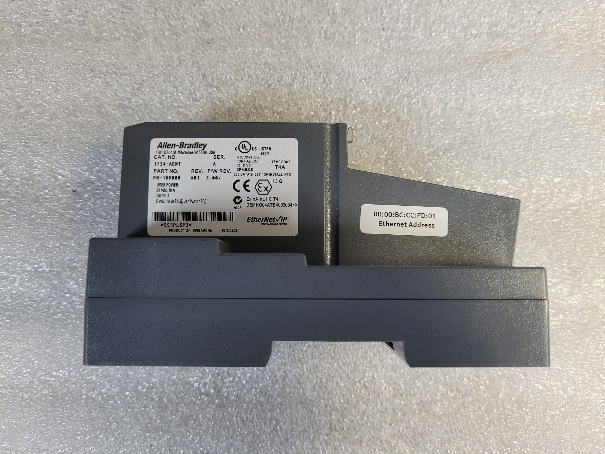 Allen Bradley 1734-AENT Point I/O Ethernet Adapter USED 3