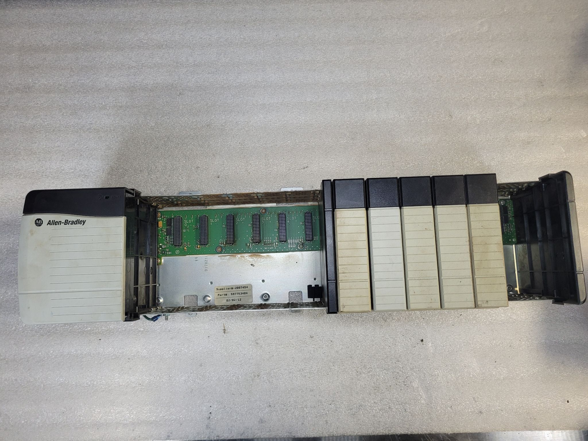 ALLEN BRADLEY 1756-PA75 + 1756-A13 13-Slot PLC Chassis USED 0