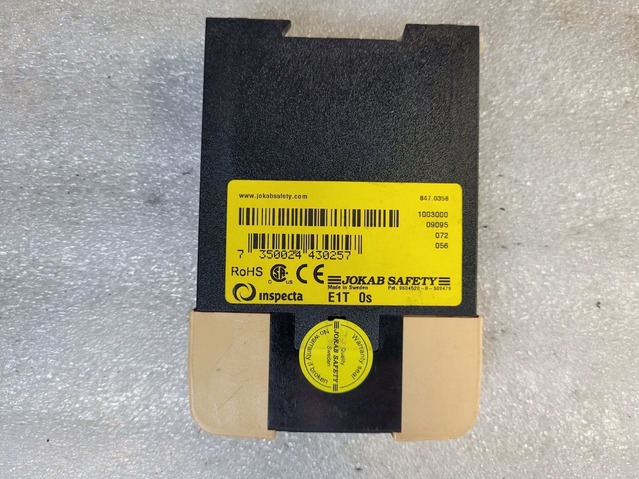 JOKAB SAFETY E1T 0S Safety Expansion Relay 24VDC USED 2