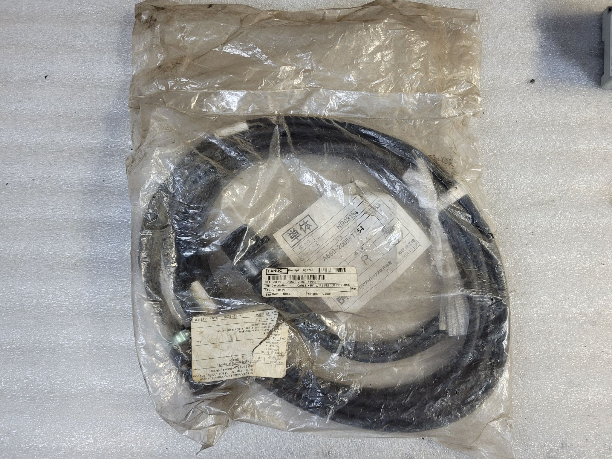 FANUC A660-2005-T764 K301 Wire Feeder Control Cable NEW 0