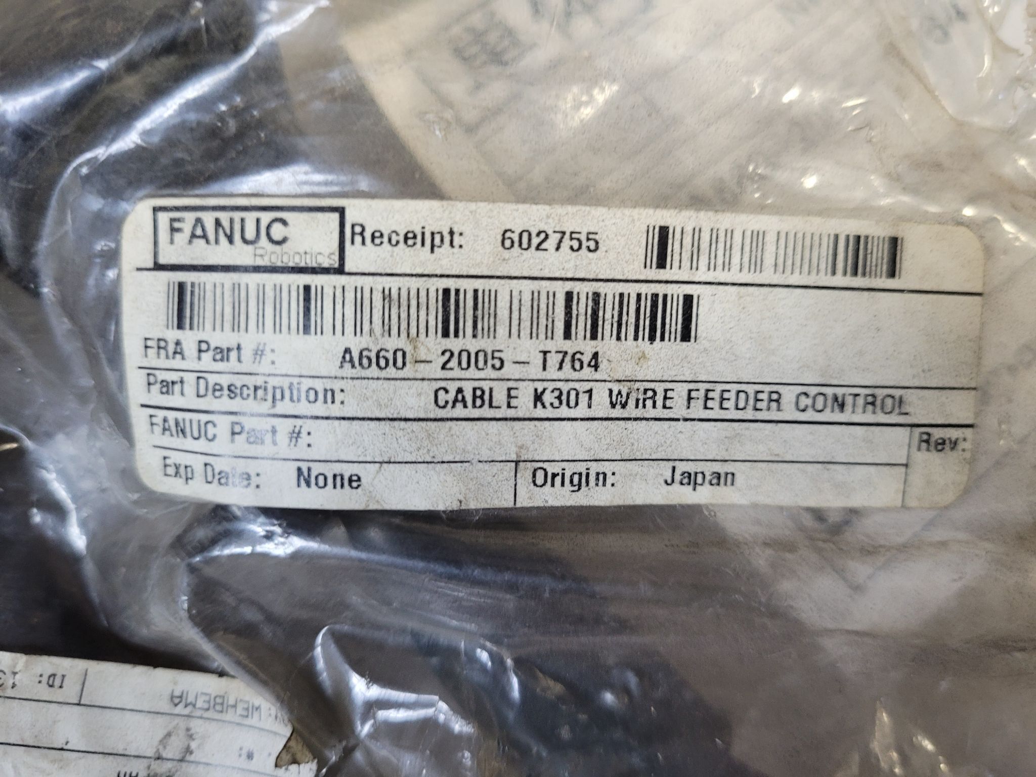 FANUC A660-2005-T764 K301 Wire Feeder Control Cable NEW 1