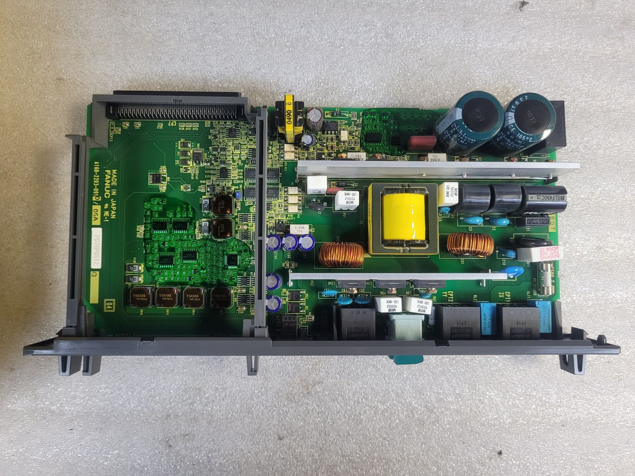 FANUC A05B-2500-C001 Backplane w/ A16B-2203-0910 PSU for R-30iA Controller USED 2