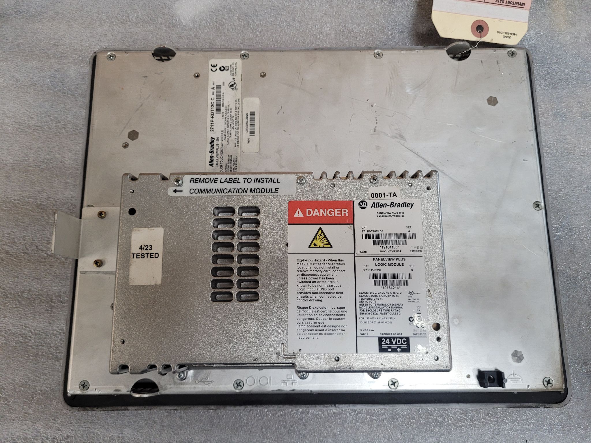 ALLEN BRADLEY PanelView Plus 1250 w/ 2711P-RP6 Logic Module USED 1
