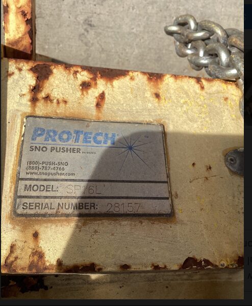 PROTECH SP16L SNOW PLOW USED 2