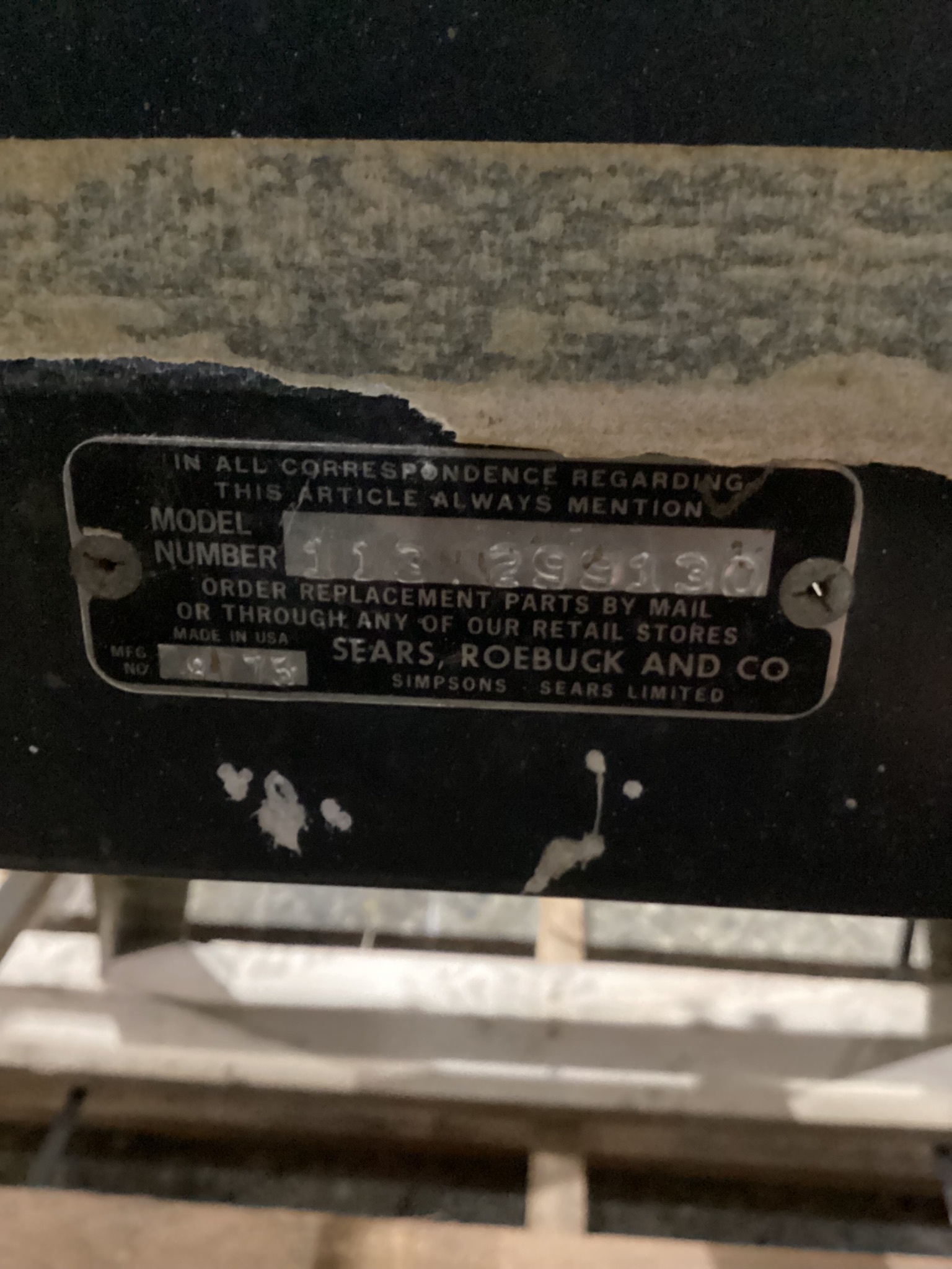 CRAFTSMAN 113-299130 Vintage 12" Electric Table Saw USED 9