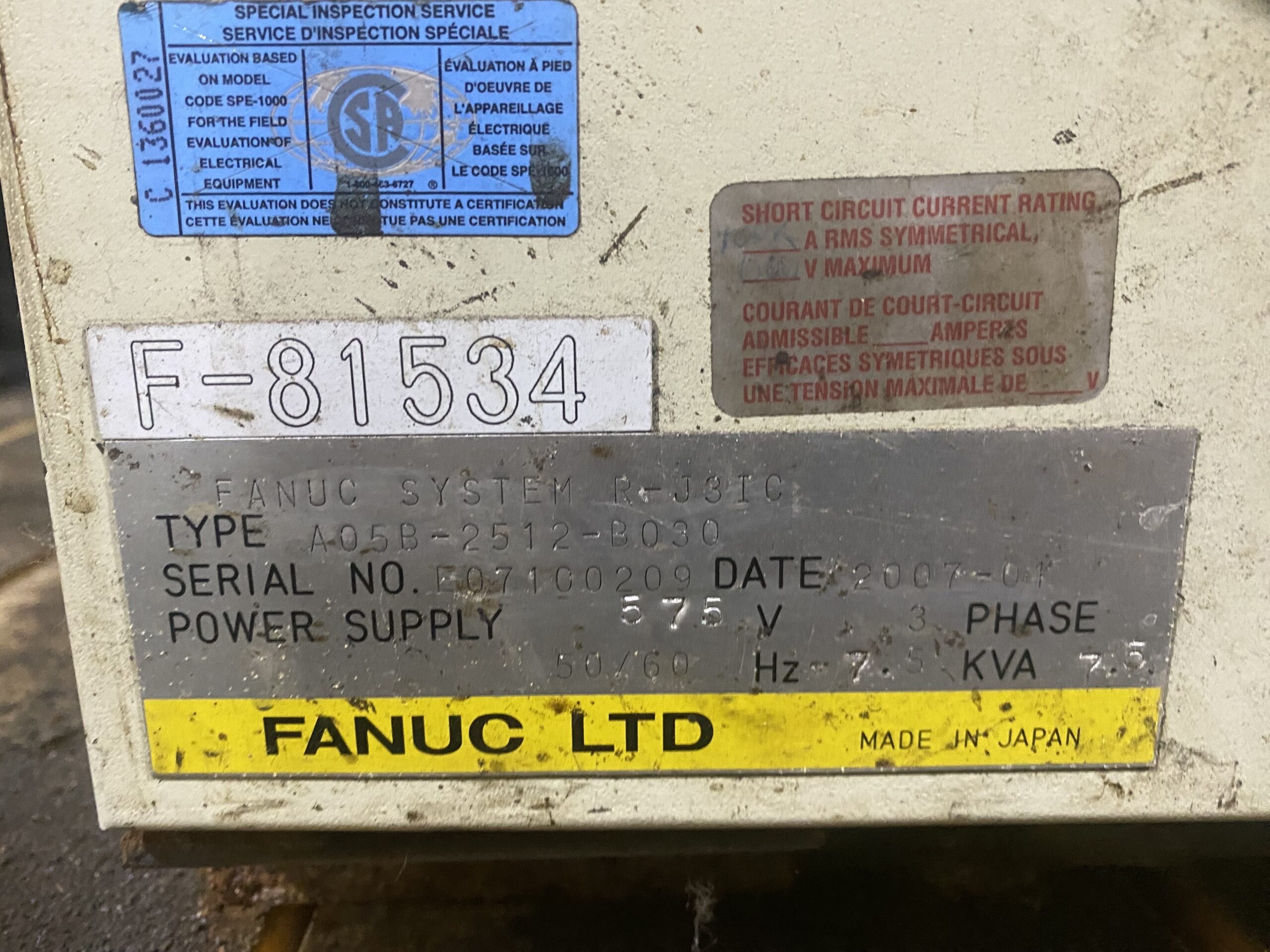 FANUC - ArcMate 100iBe w/ R-J3iC Controls PARTS ONLY 6