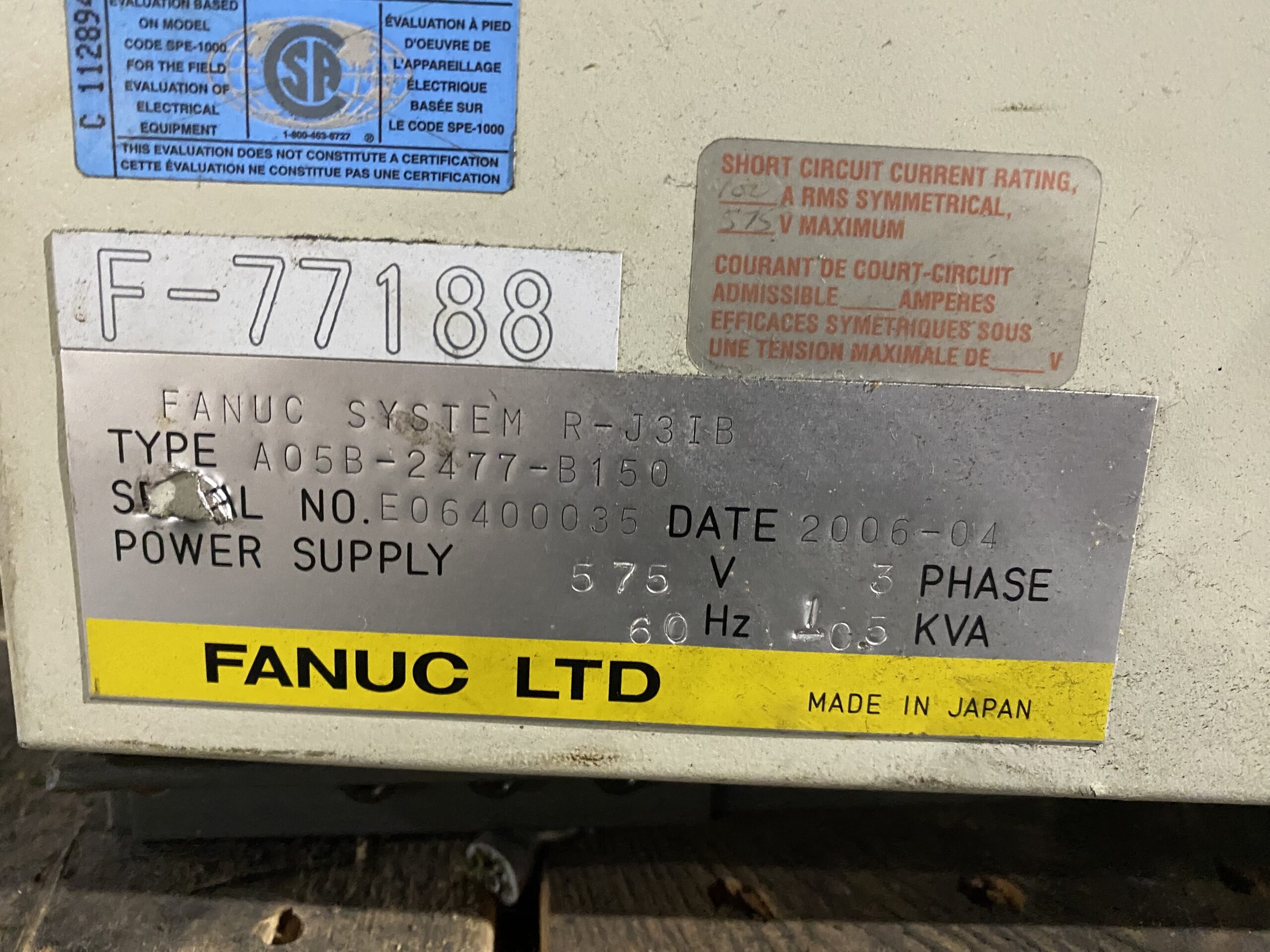 FANUC - R-J3iB ROBOT CONTROLLER PARTS ONLY 3