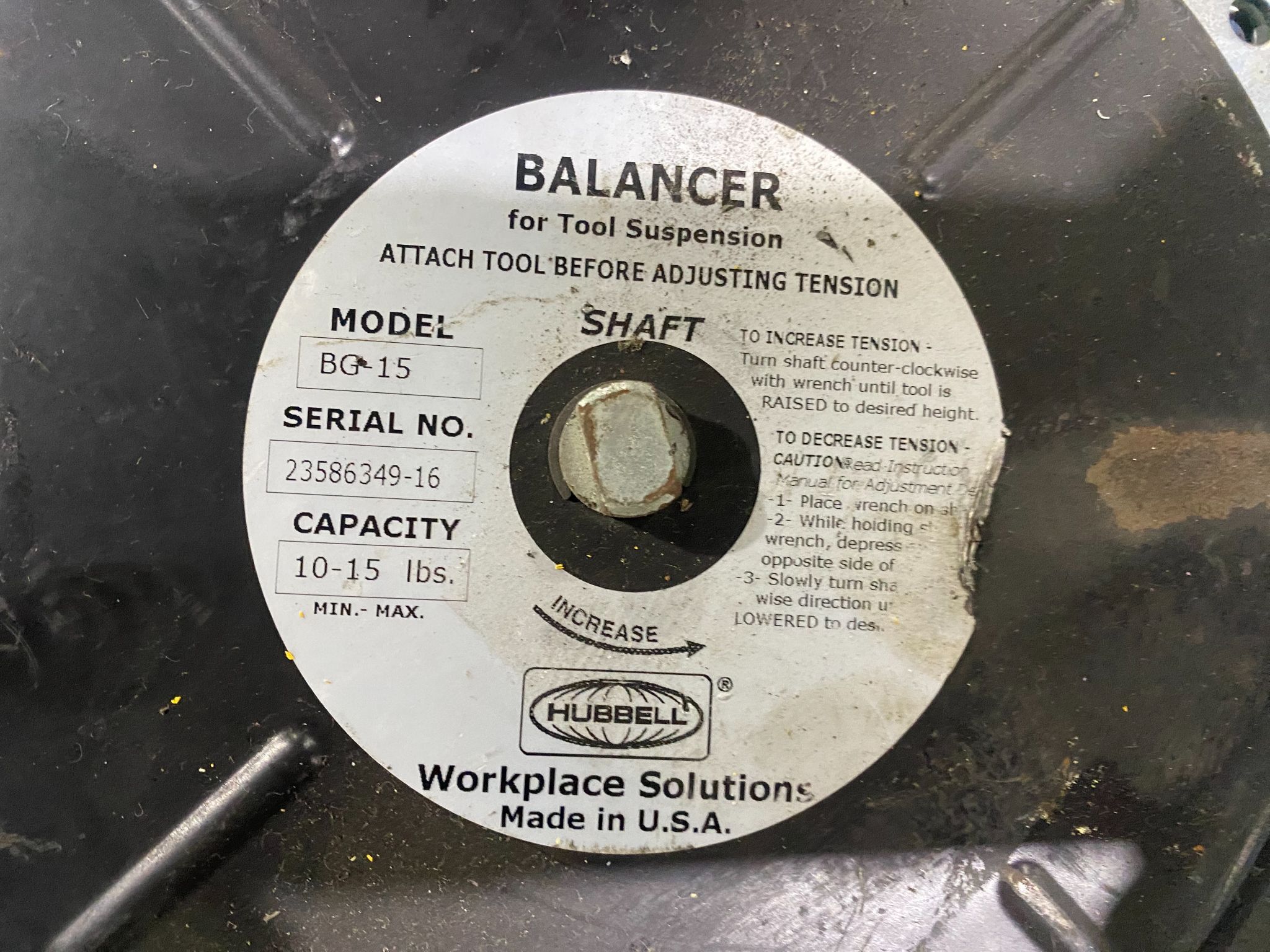 HUBBELL - BG-15 Tool Balancer USED 1