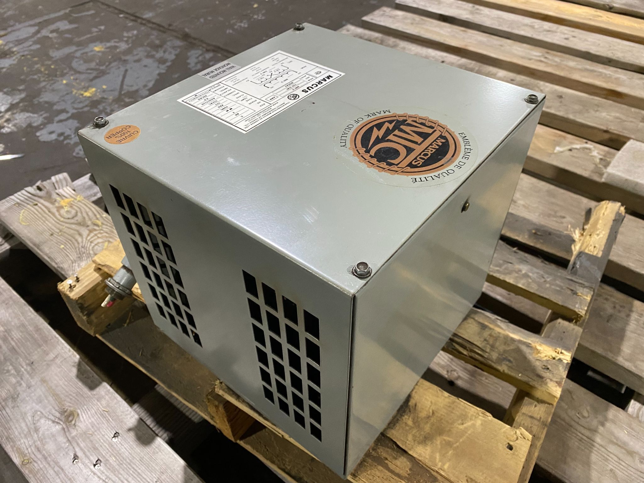MARCUS MS5A2 Transformer 600V-120/240V, 5 kVA USED 1