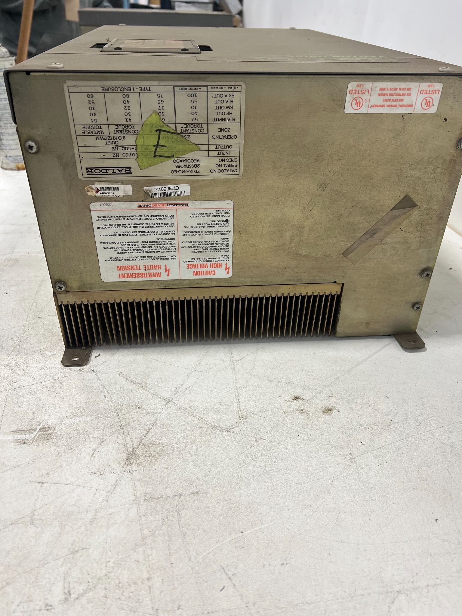 BALDOR ZD18H440-E0 40HP DRIVE SUPPLIES USED 2