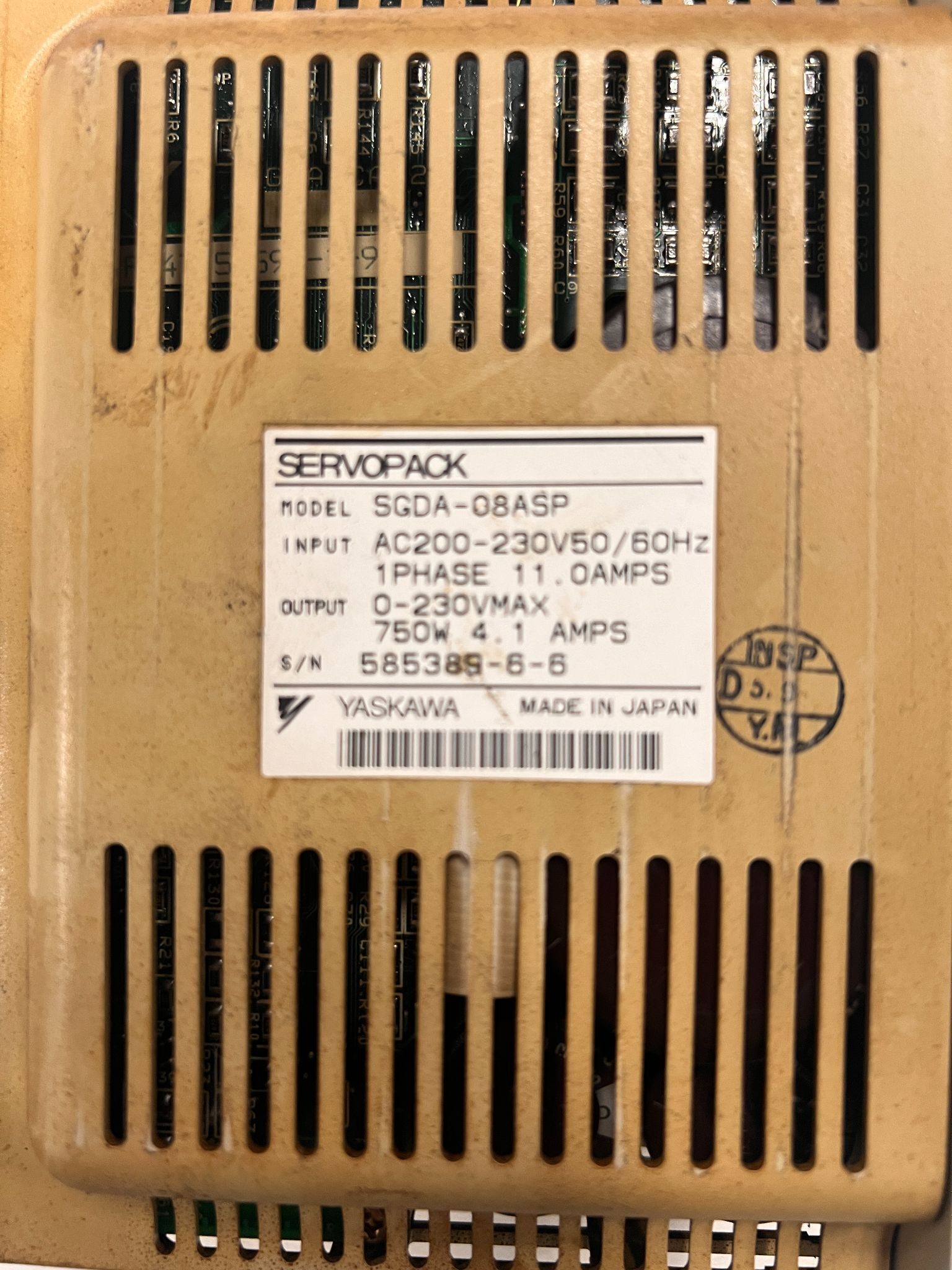 YASKAWA SGDA-08ASP SERVO DRIVE/SERVO CONTROL USED 3