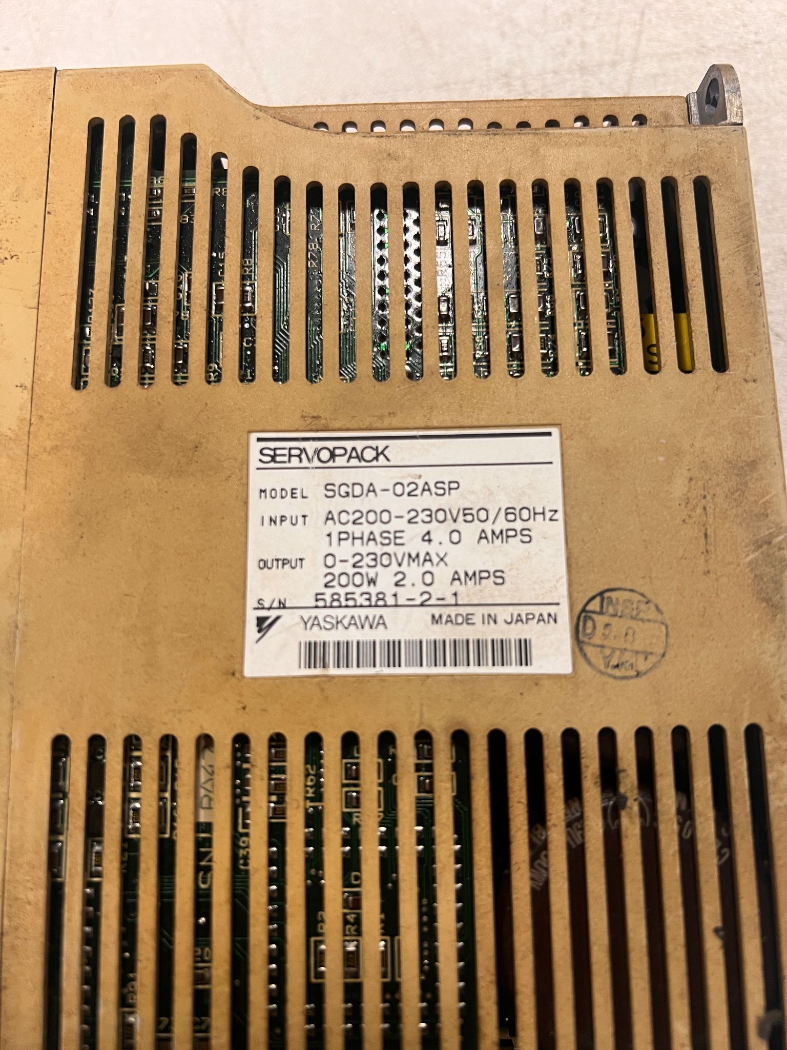 YASKAWA SGDA-04ASP SERVO DRIVE USED 2