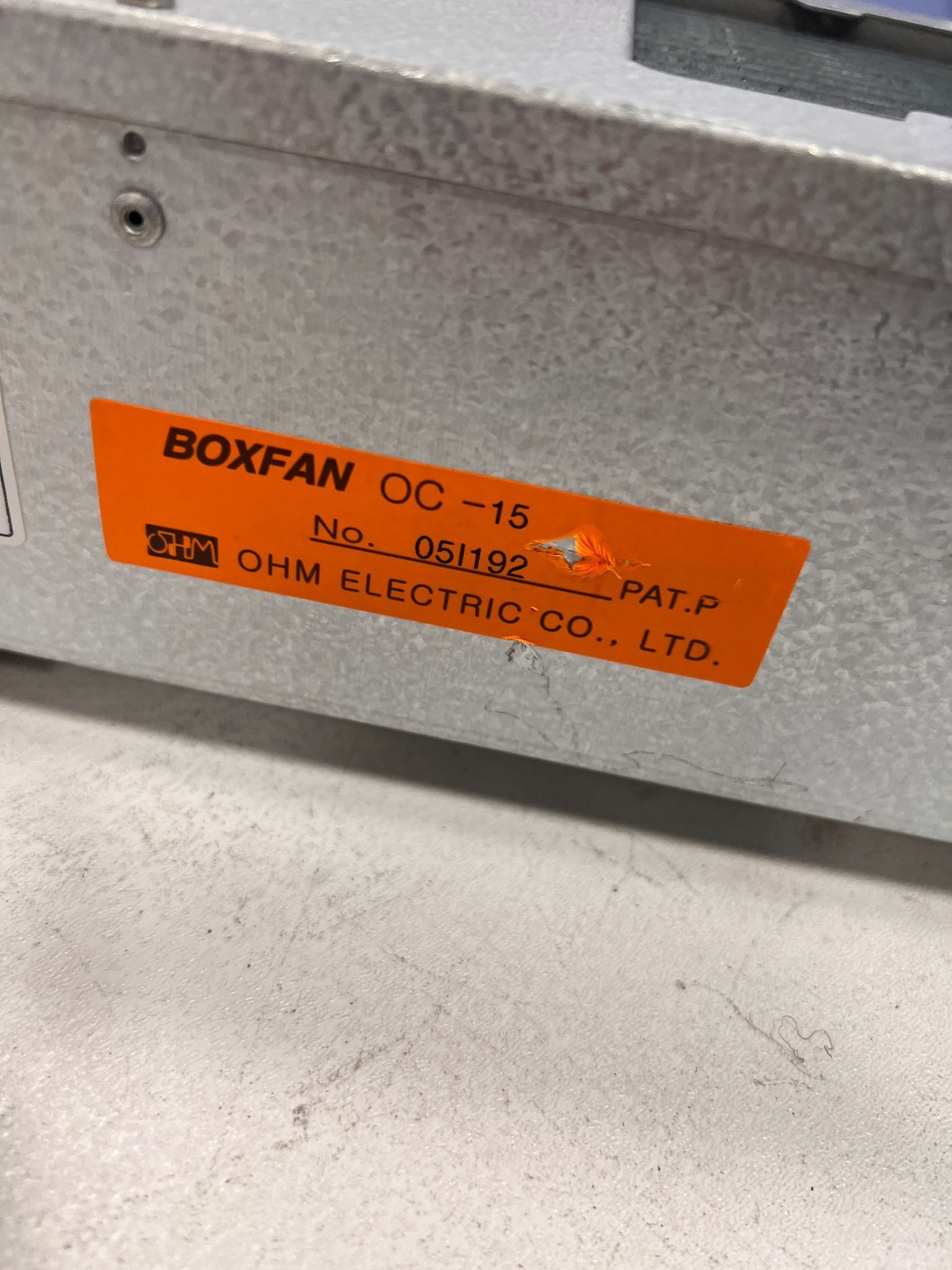 OHM ELECTRIC OC-15 BOXFAN USED NO BOX 2