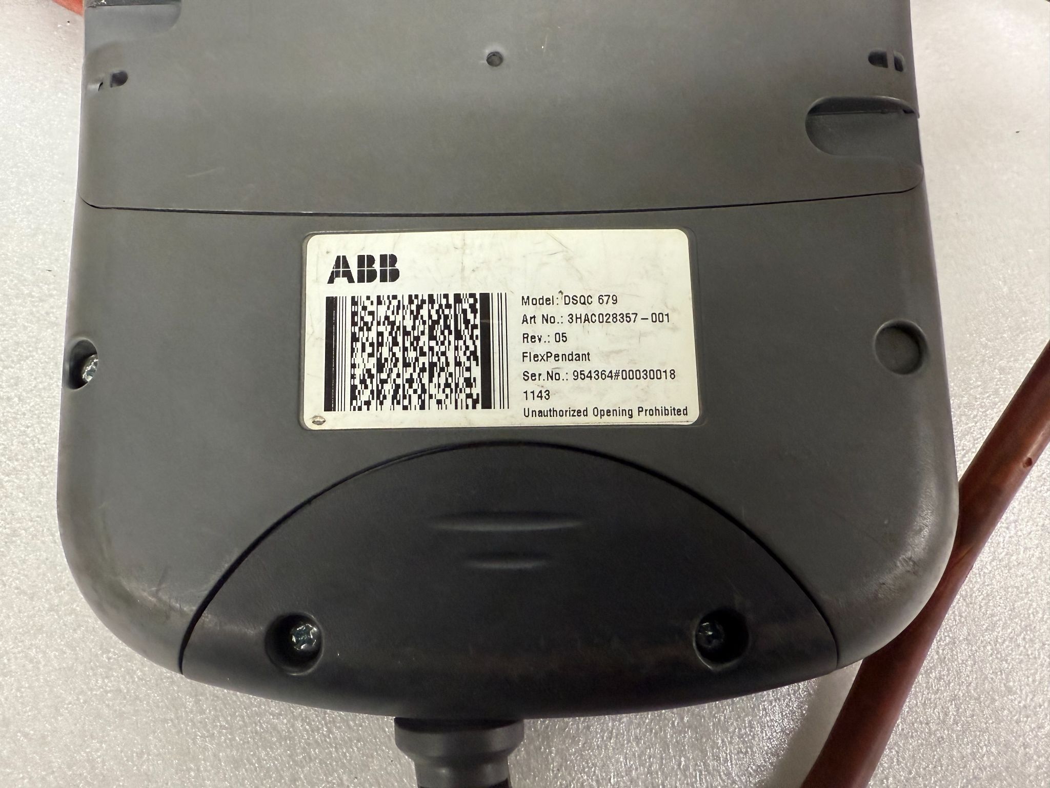 ABB 3HAC028357-001 DSQC 679 FlexPendant w/ 10m Pendant Cable USED - Tested 6