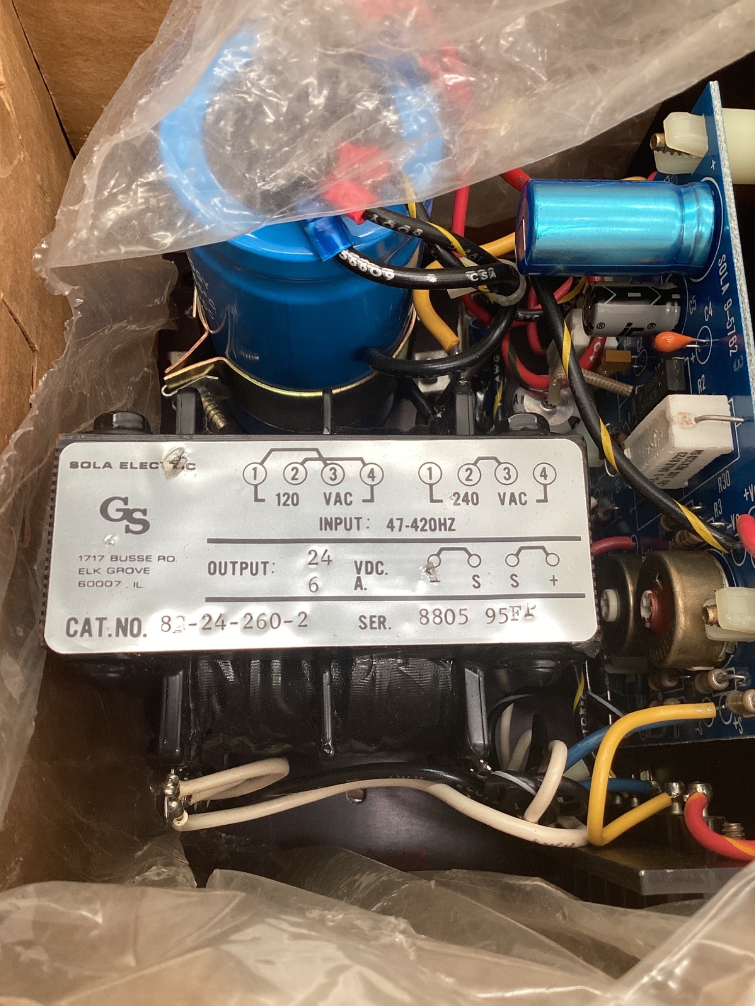 SOLA ELECTRIC 83-24-260-2 DC Power Supply 24VDC 6A NEW 5