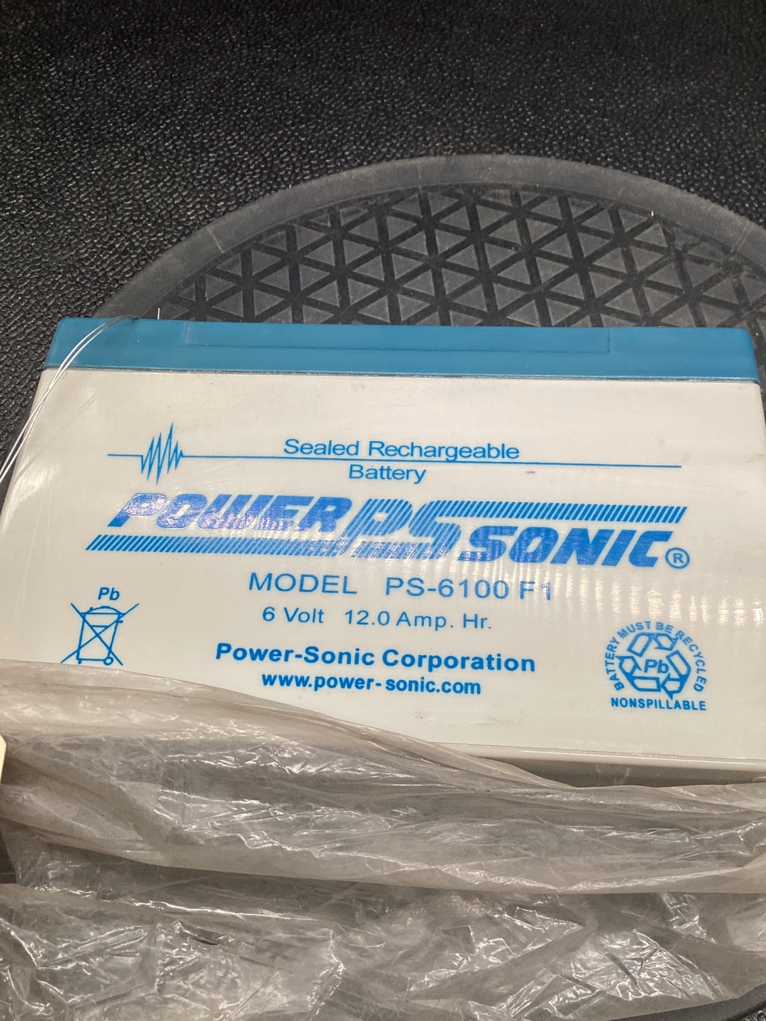 POWER-SONIC PS-6100F1 Sealed Lead Acid Battery 6V 12Ah USED 4