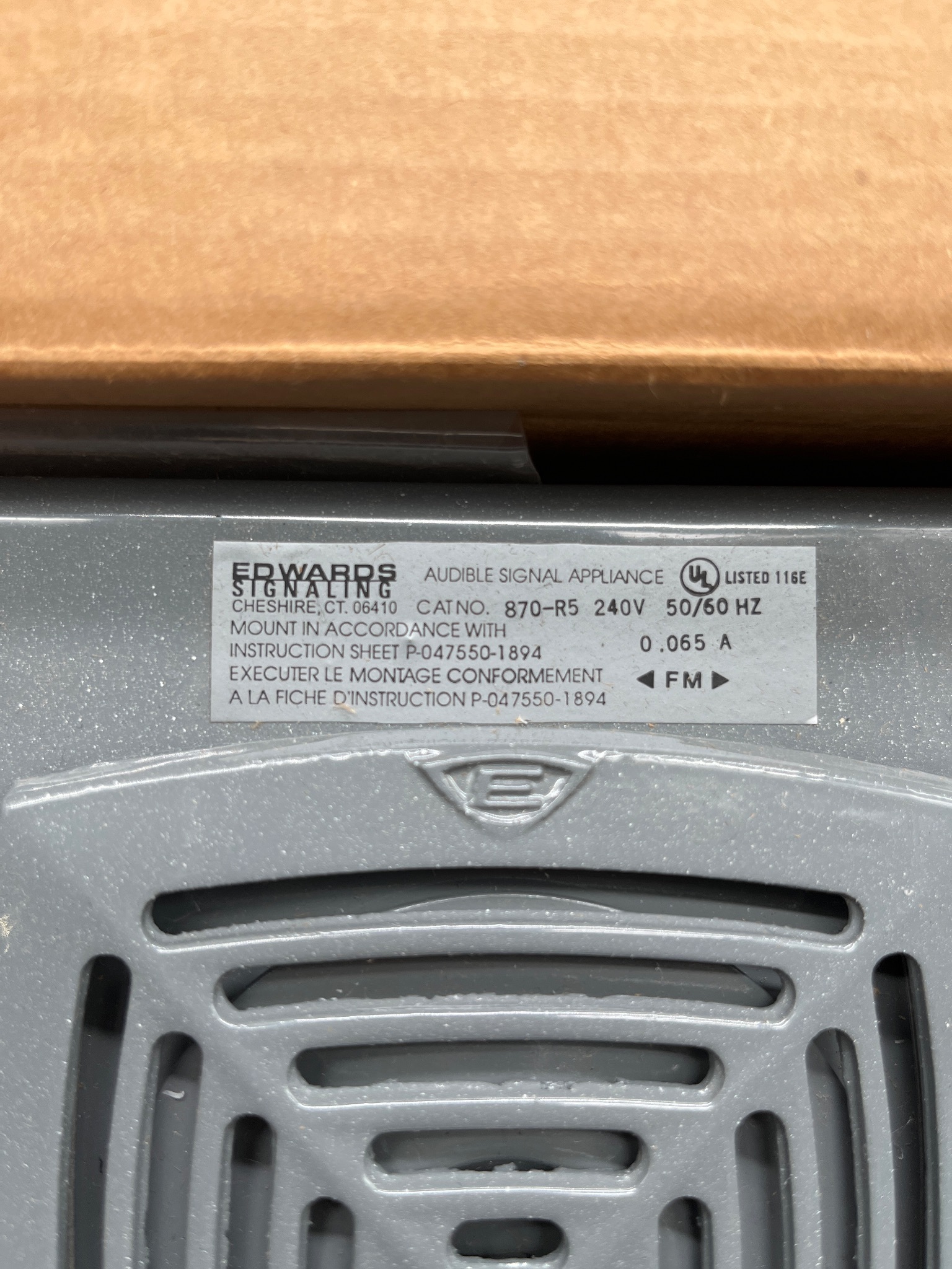 EDWARDS SIGNAL 870-R5 Flush Mount Vibrating Horn NEW 5
