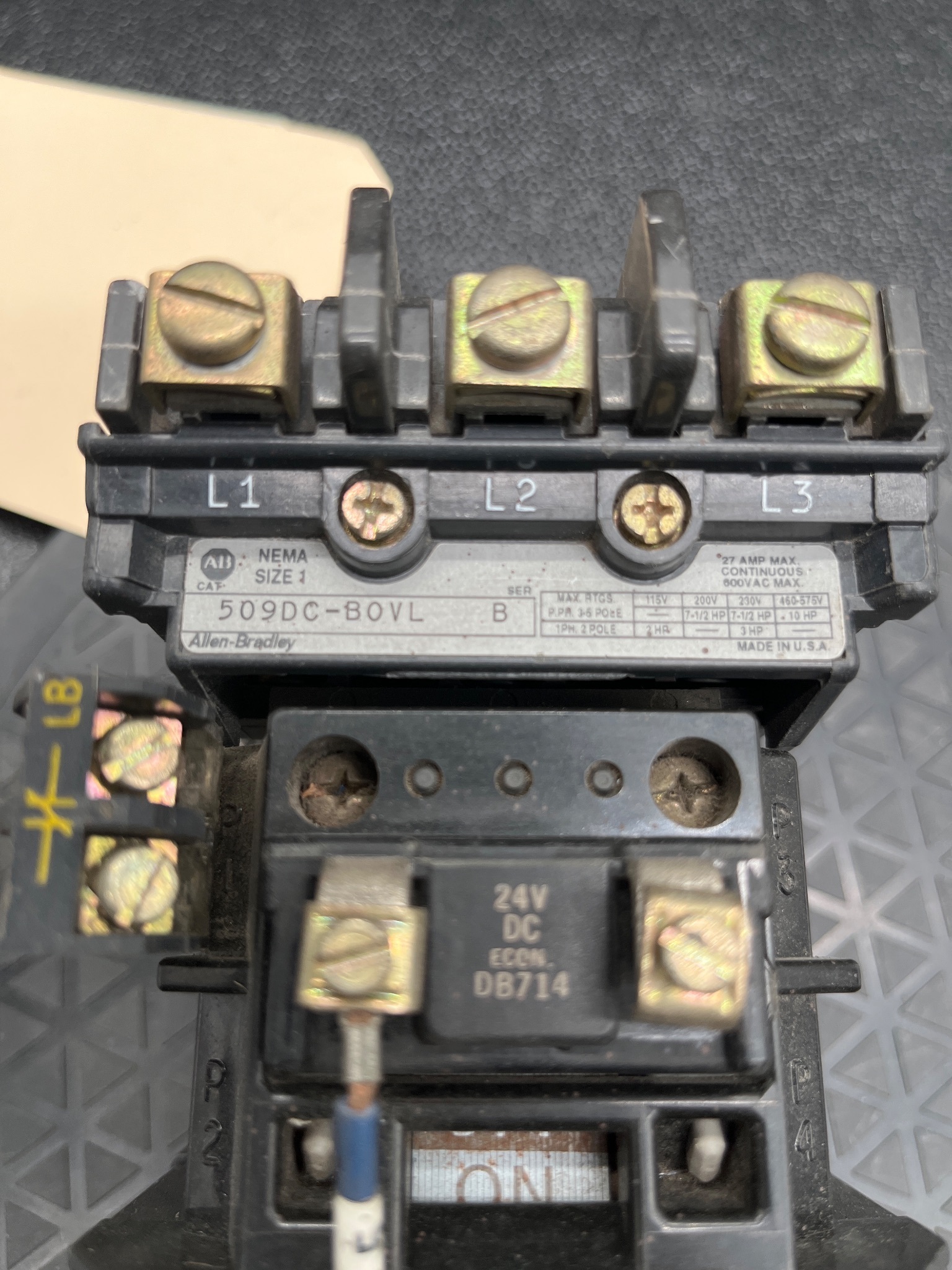ALLEN BRADLEY 509DC-B0VL Motor Starter USED 4