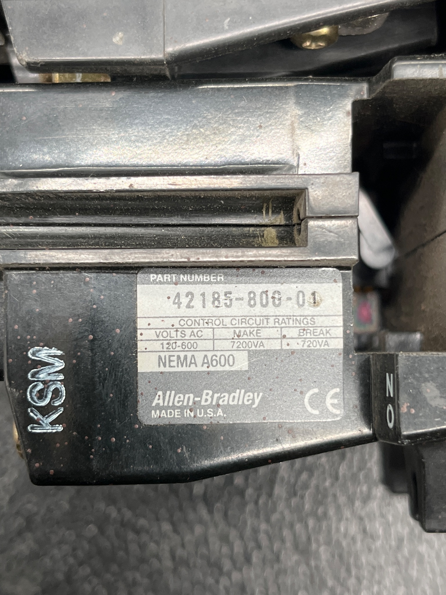ALLEN BRADLEY 509DC-B0VL Motor Starter USED 5