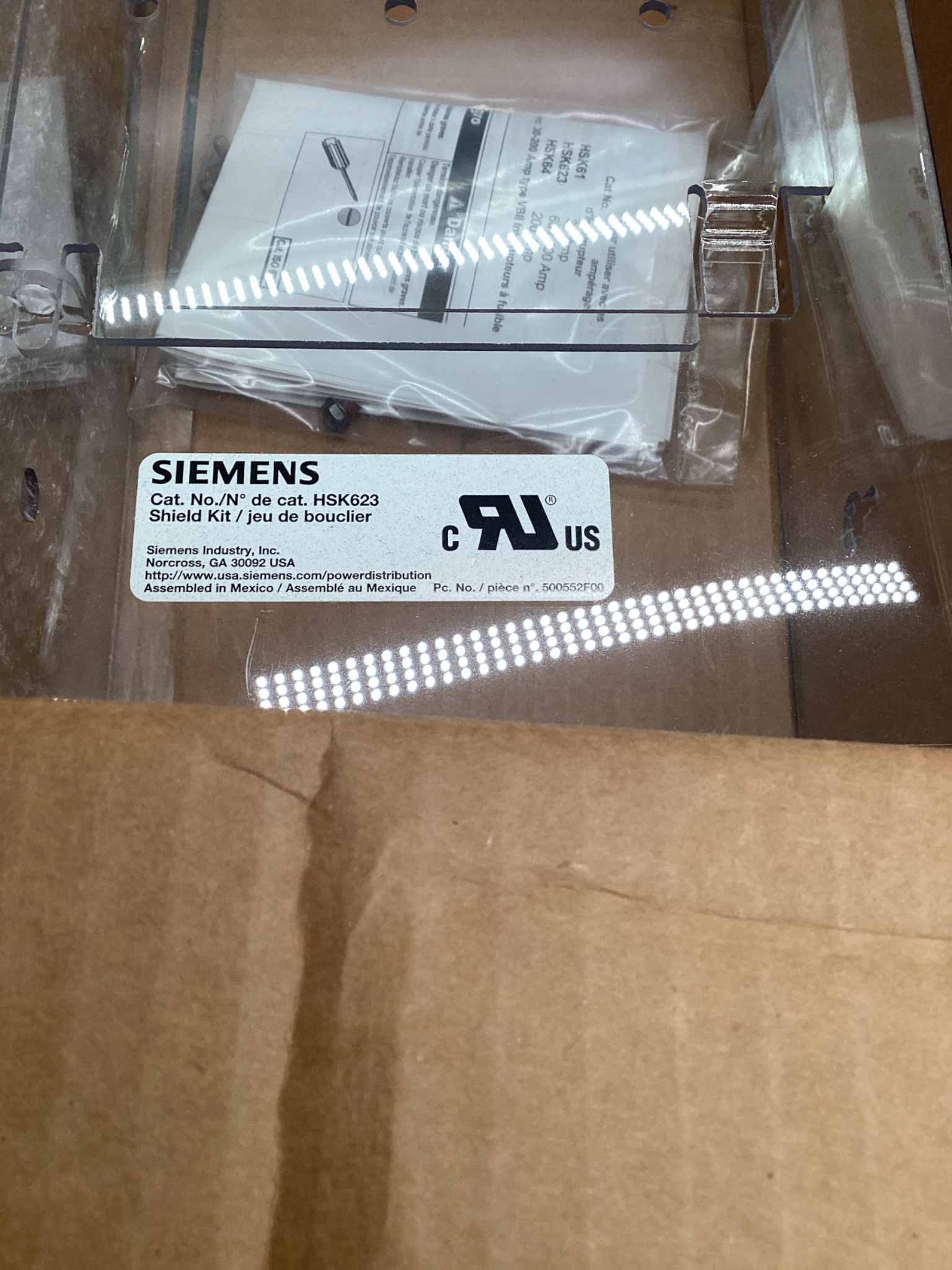 SIEMENS HSK623 Internal Shield Kit for 60A/100A Disconnect NEW 5