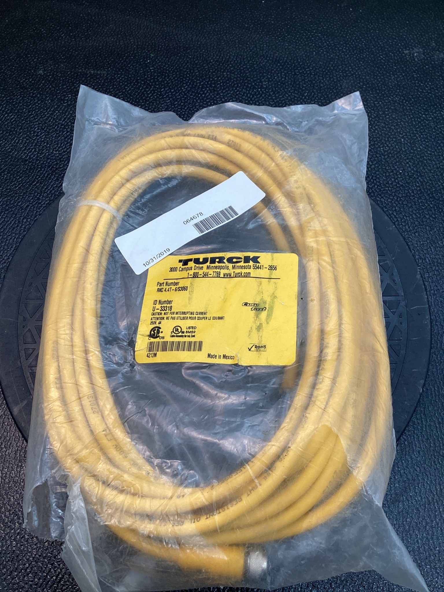 TURCK RKC-4.4T-6/S3060 M12 Sensor Cable 6m NEW (LOT OF 5) 1