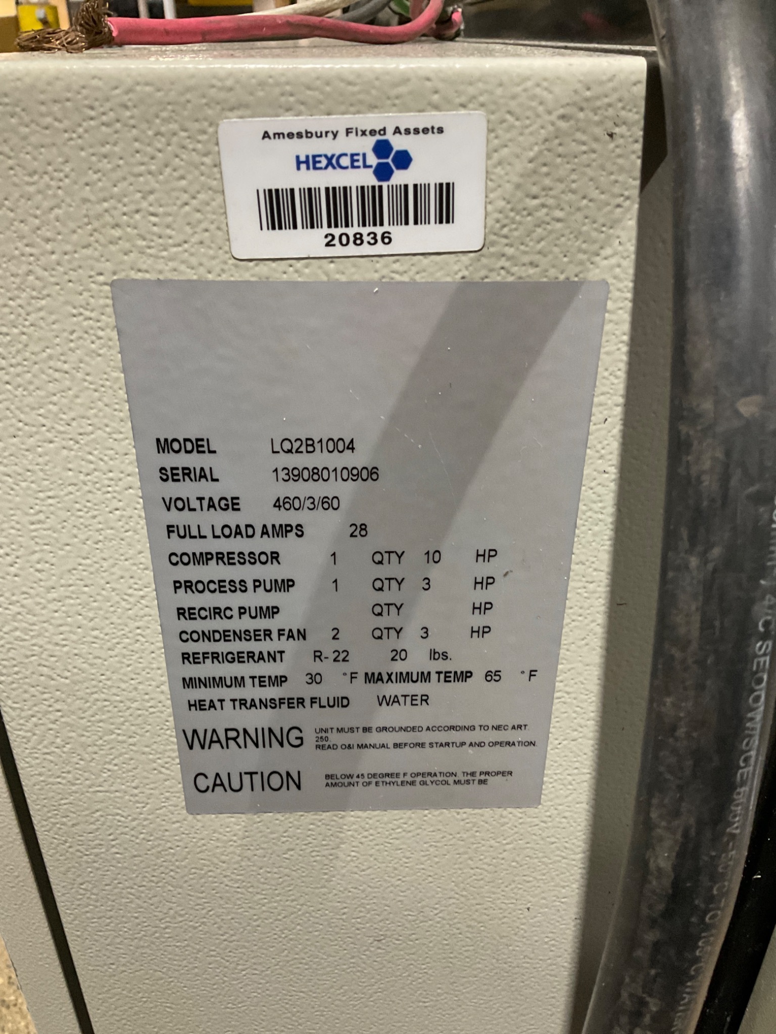 PROCESS COOLING SYSTEMS LQ2B1004 INDUSTRIAL CHILLER USED S 7