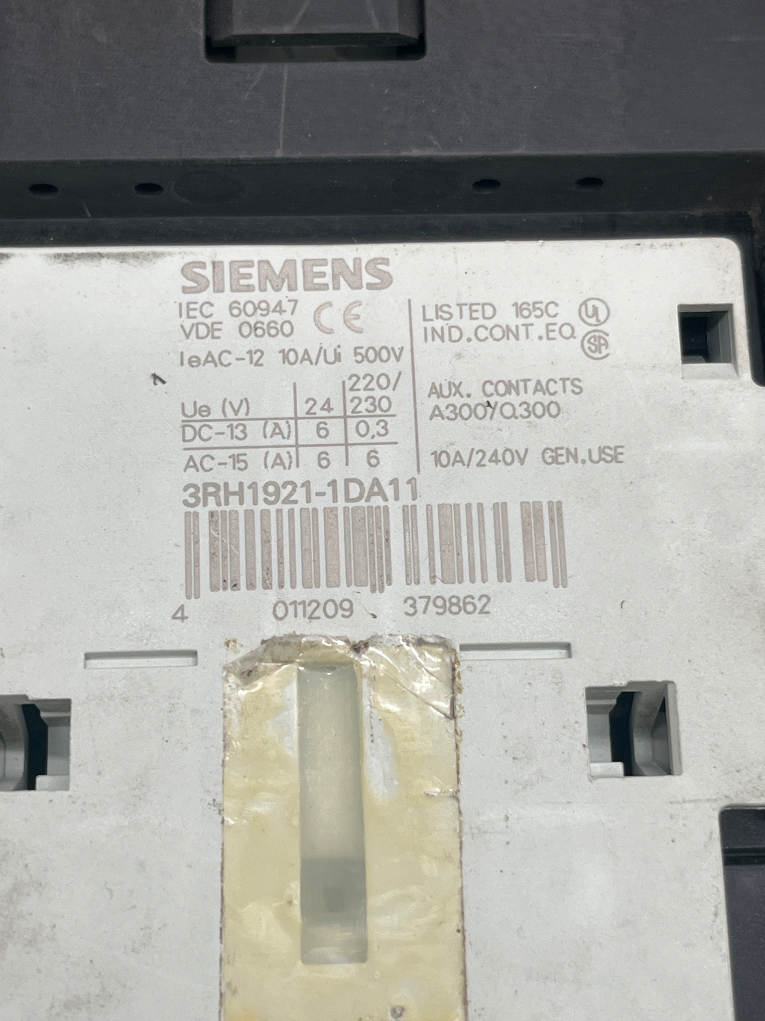 SIEMENS 3RT10554-6AB36 Contactor w/ Auxiliary Block USED 5