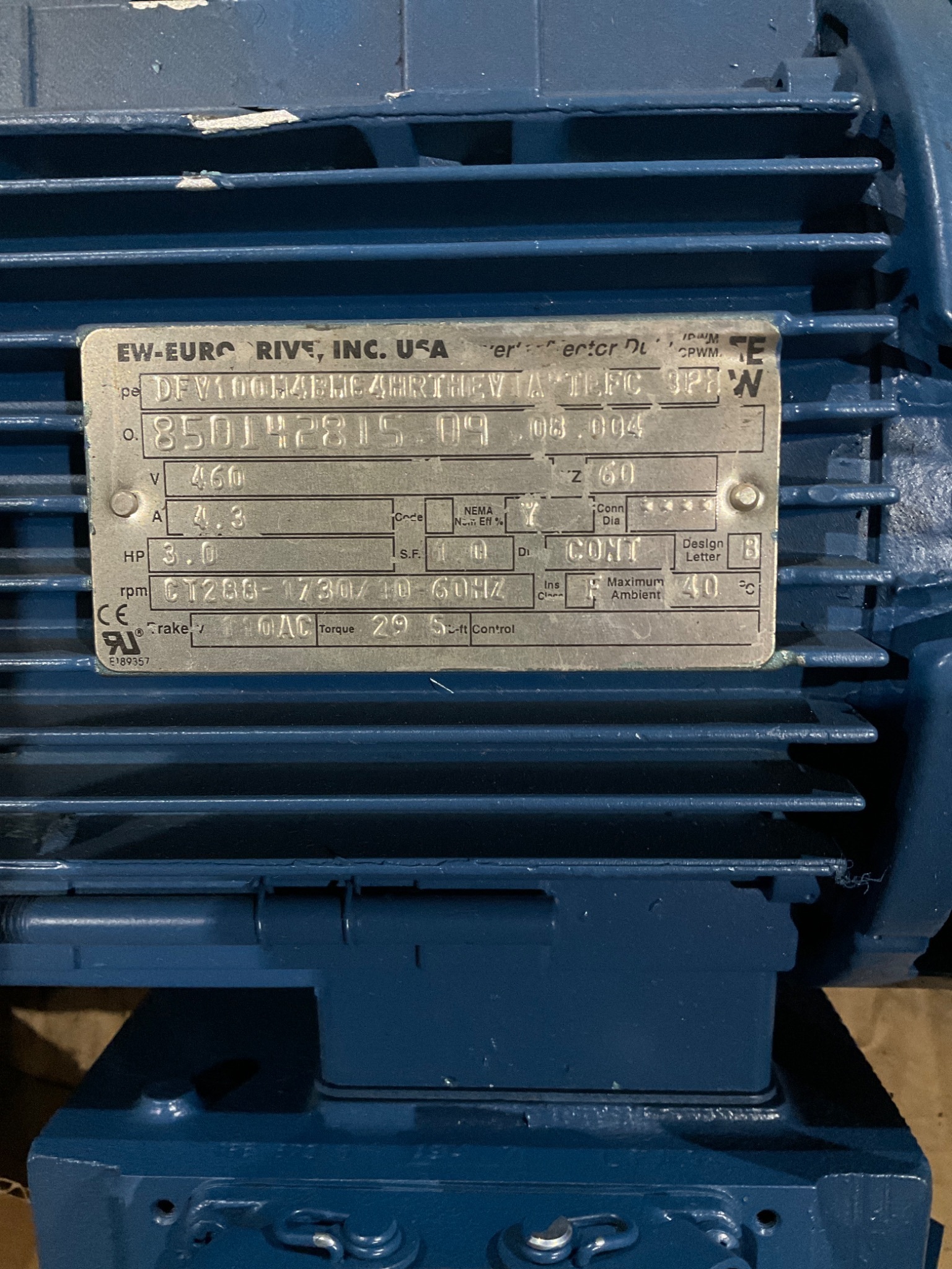 SEW-EURODRIVE KH87TDV100H4BM64HRTHEV1A Gearmotor Assembly NEW 9