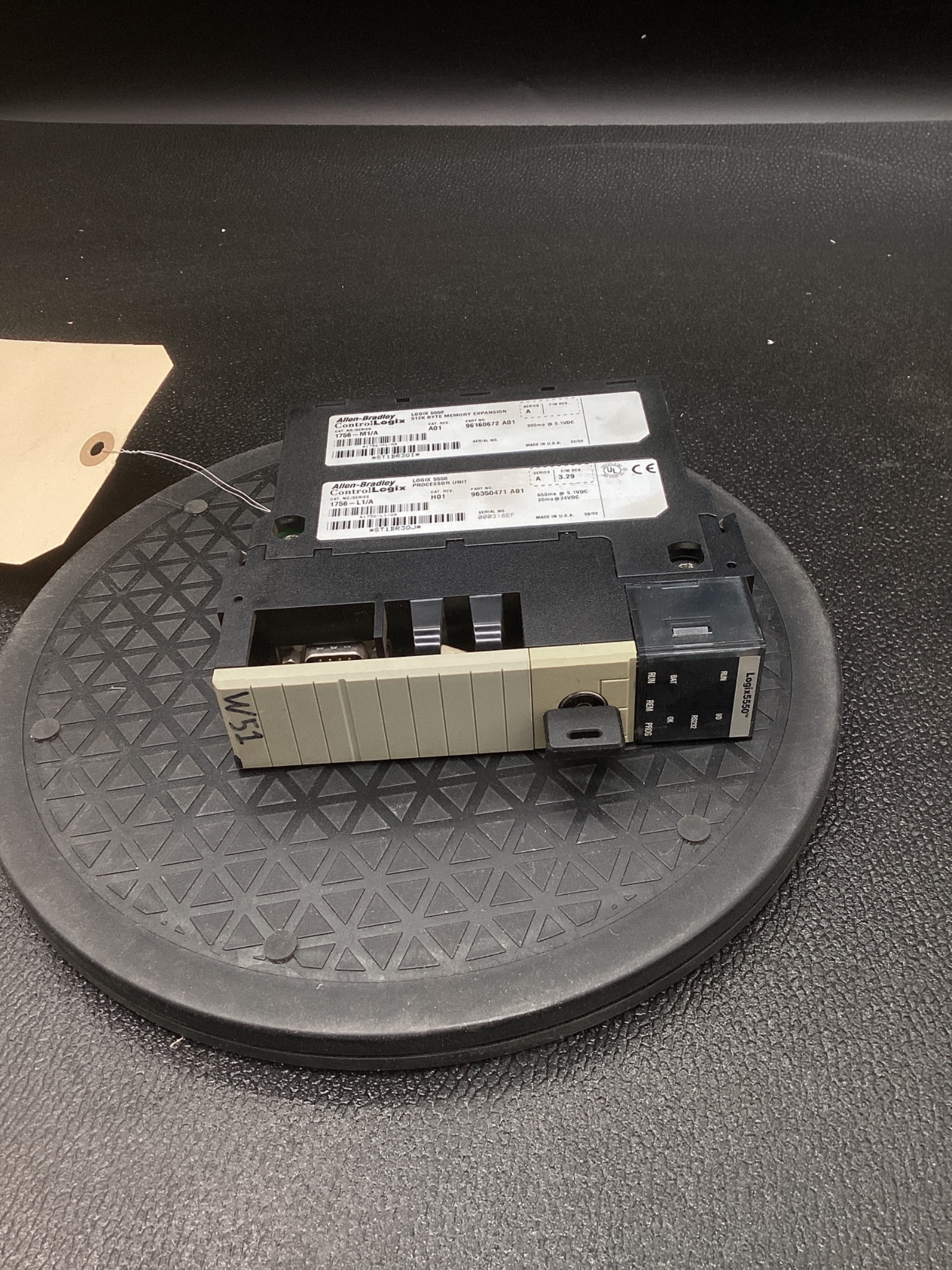 ALLEN BRADLEY 1756-L1 + 1756-M1 ControlLogix Processor & Memory Ser. A USED 0