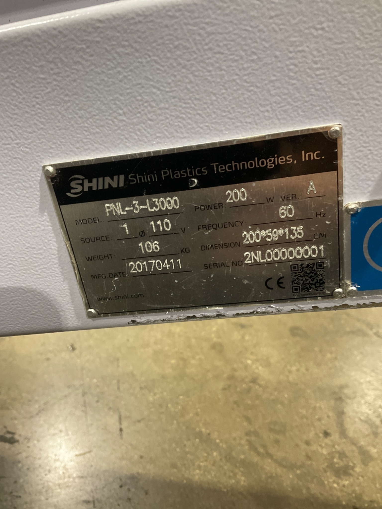 SHINI BUDZAR SG-3060H Plastic Granulator with PNL-3-L300 Conveyor USED 3