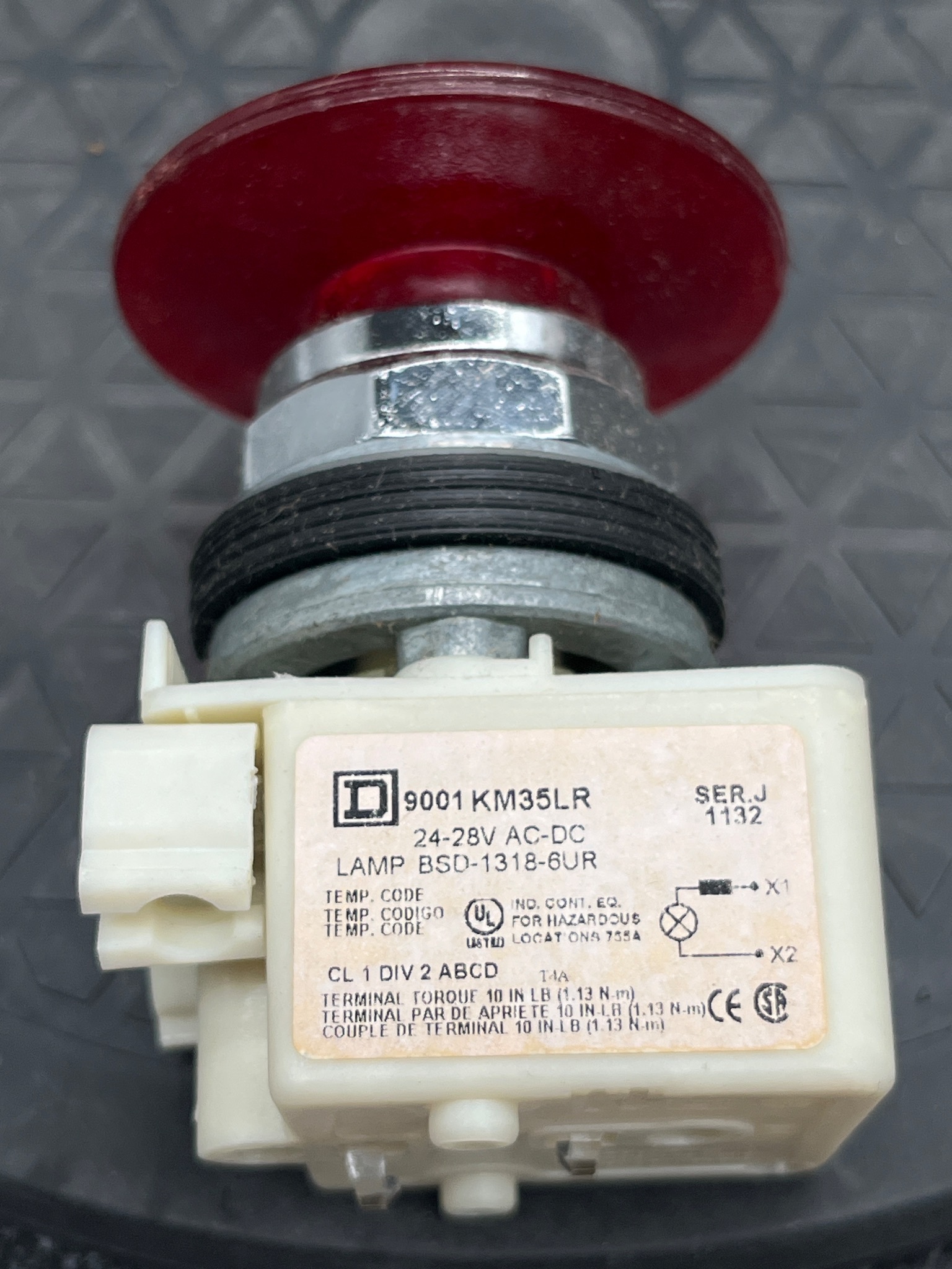 SQUARE D 9001KR9P35LRR21 Illuminated Pushbutton Switch NEW 6