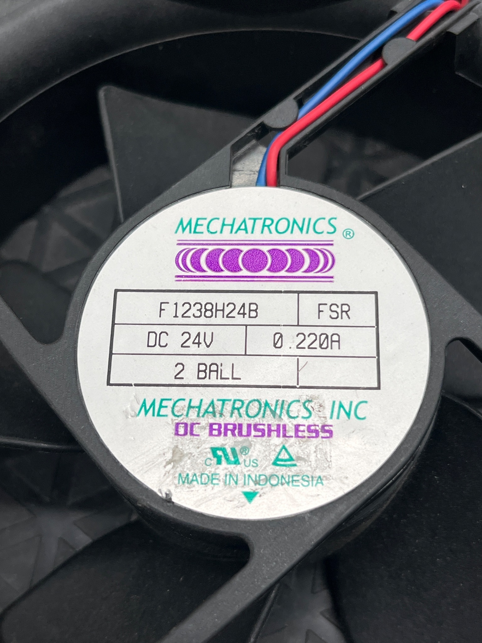 MECHATRONICS F1238H24B Axial Cooling Fan 24V 112CFM USED 3