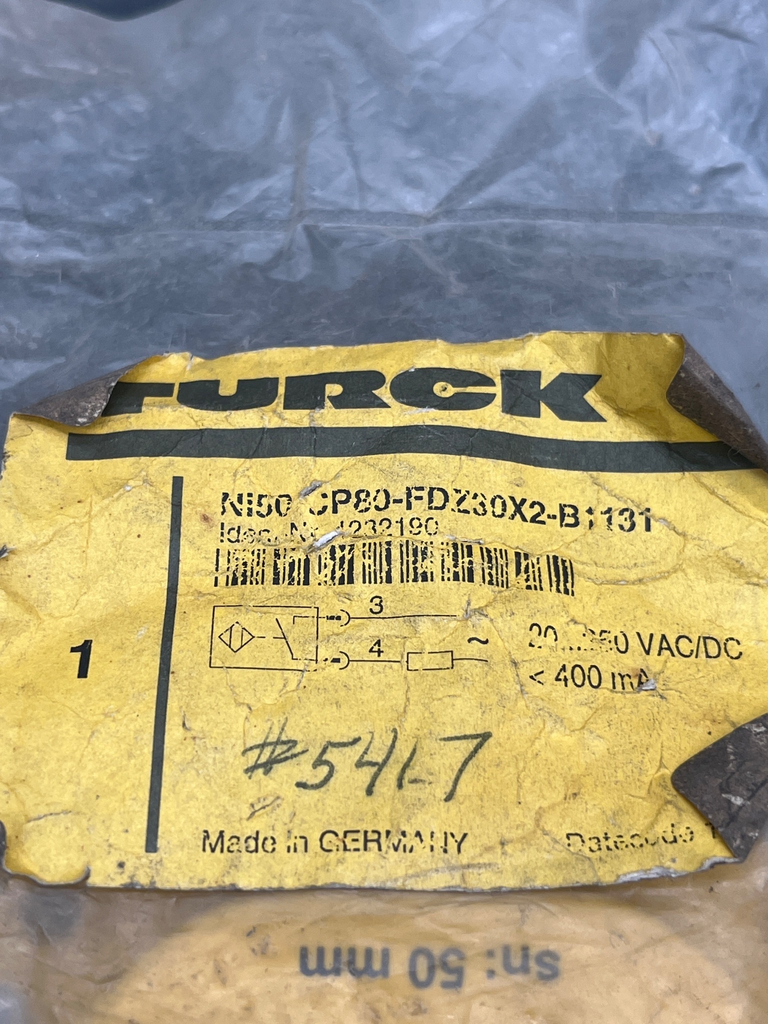 TURCK Ni50-CP80-FDZ30X2-B1131 Inductive Proximity Sensor NEW 1