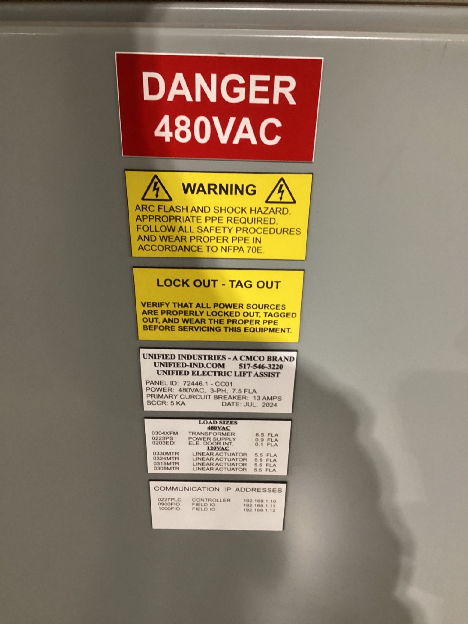 UNIFIED INDUSTRIES Electric Lift Assist USED 2