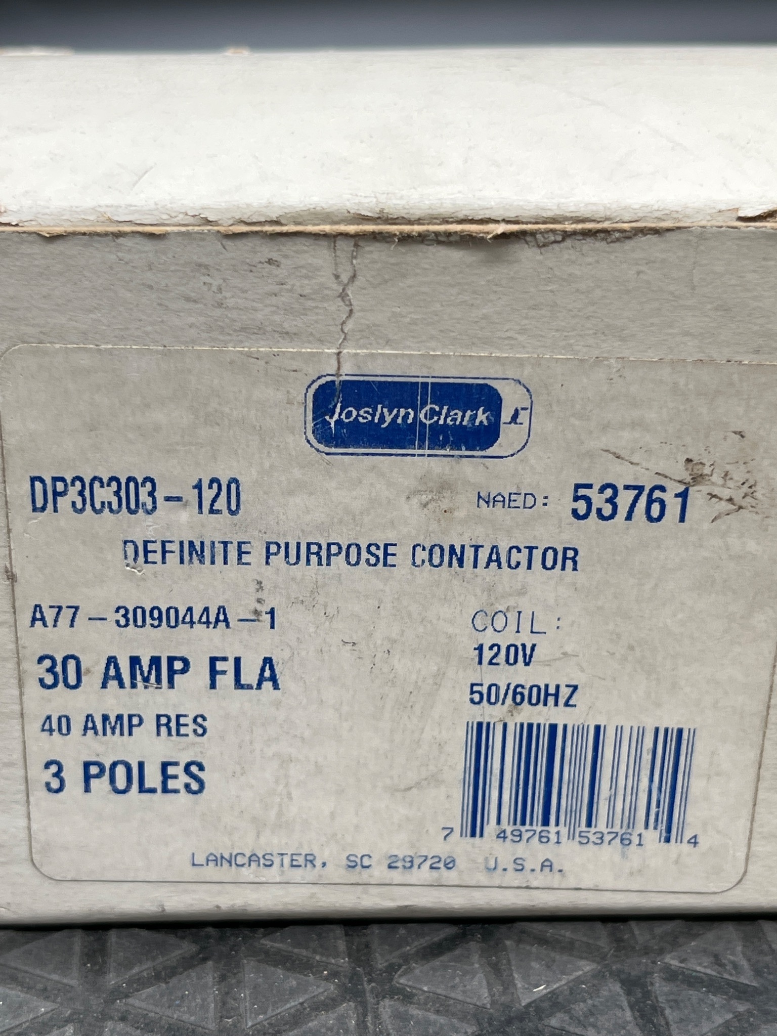 JOSLYN CLARK DP3C303-120 Definite Purpose Contactor NEW 4