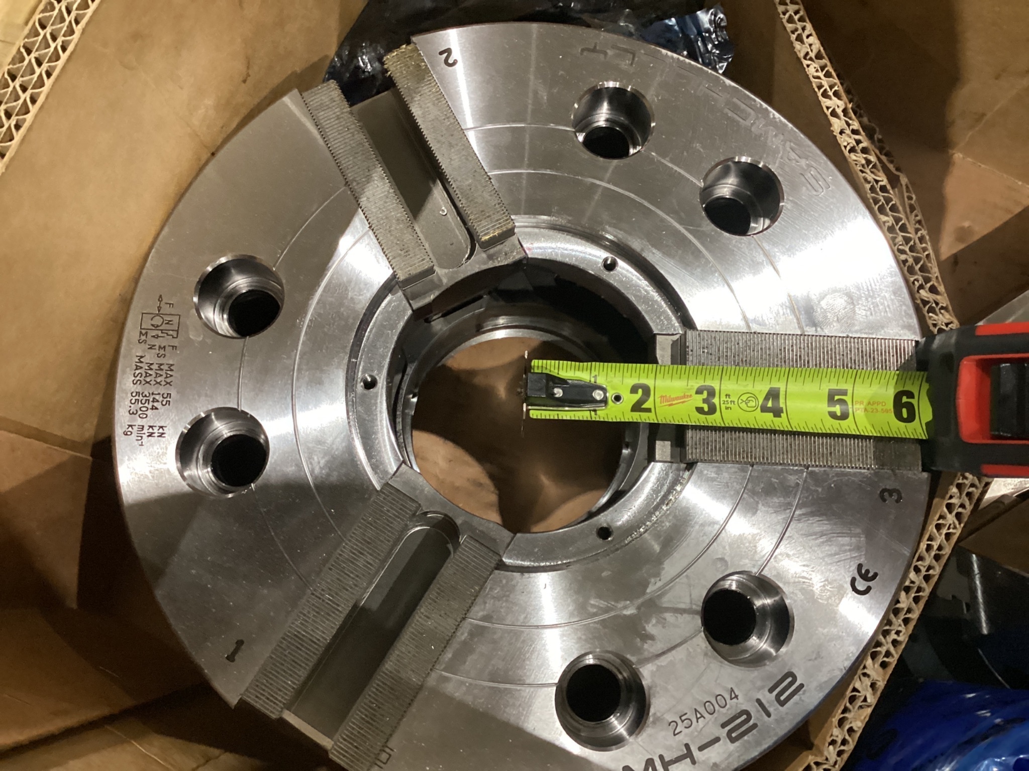 SAMCHULLY HCH‑15 15" Hydraulic Power Chuck 3-Jaw Open-Center NEW 2