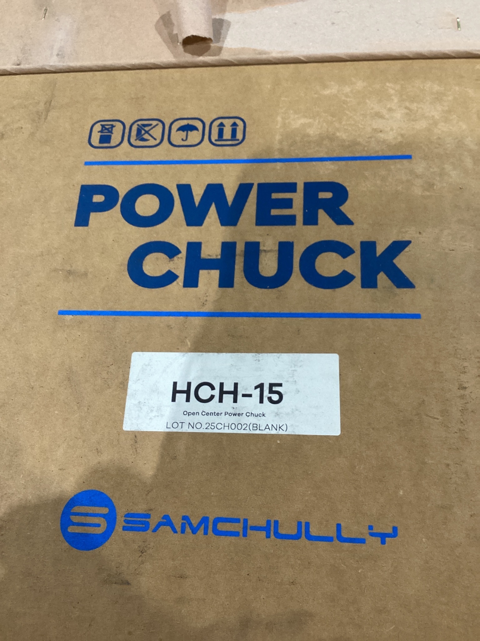 SAMCHULLY HCH‑15 15" Hydraulic Power Chuck 3-Jaw Open-Center NEW 3