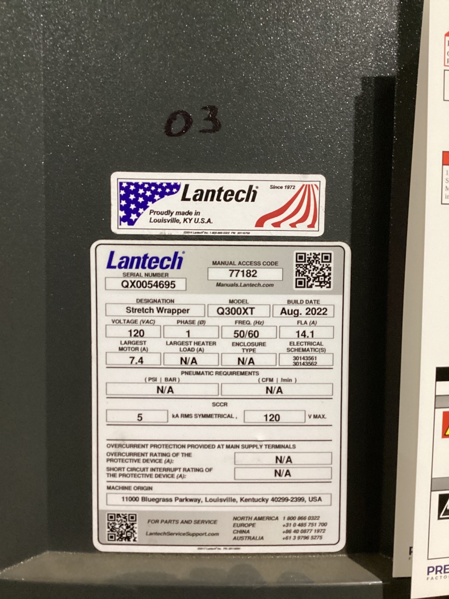 LANTECH Q300XT Semi-Automatic Stretch Wrap Machine USED 5