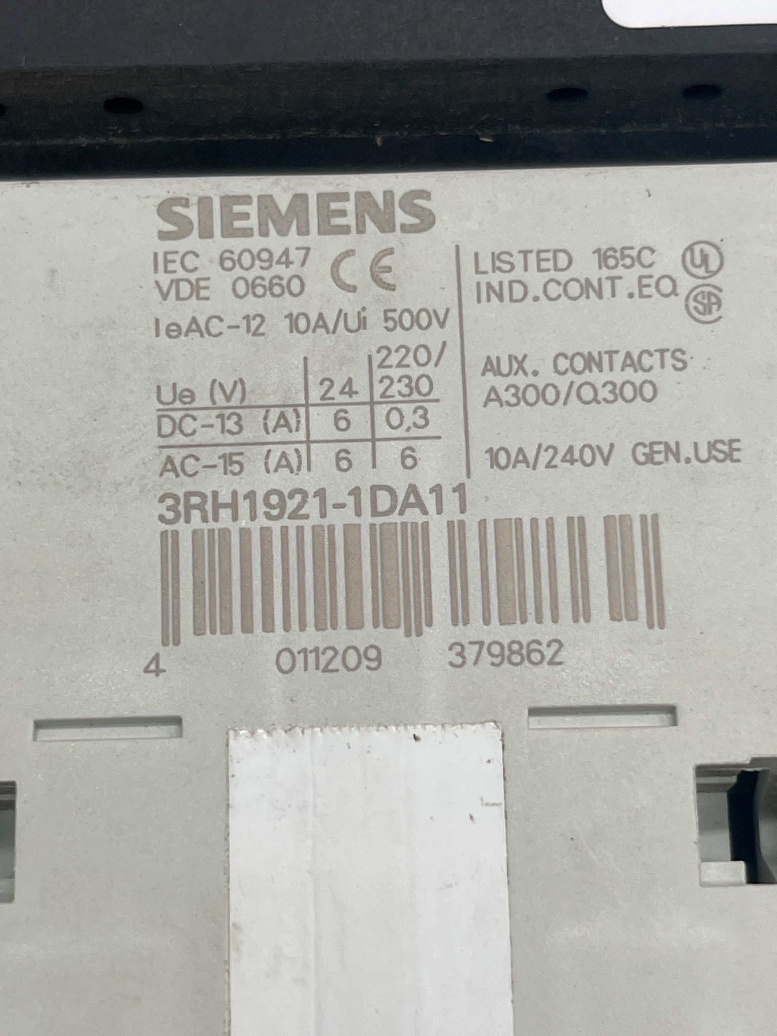 SIEMENS 3RT1054-6AF36 Contactor USED 5