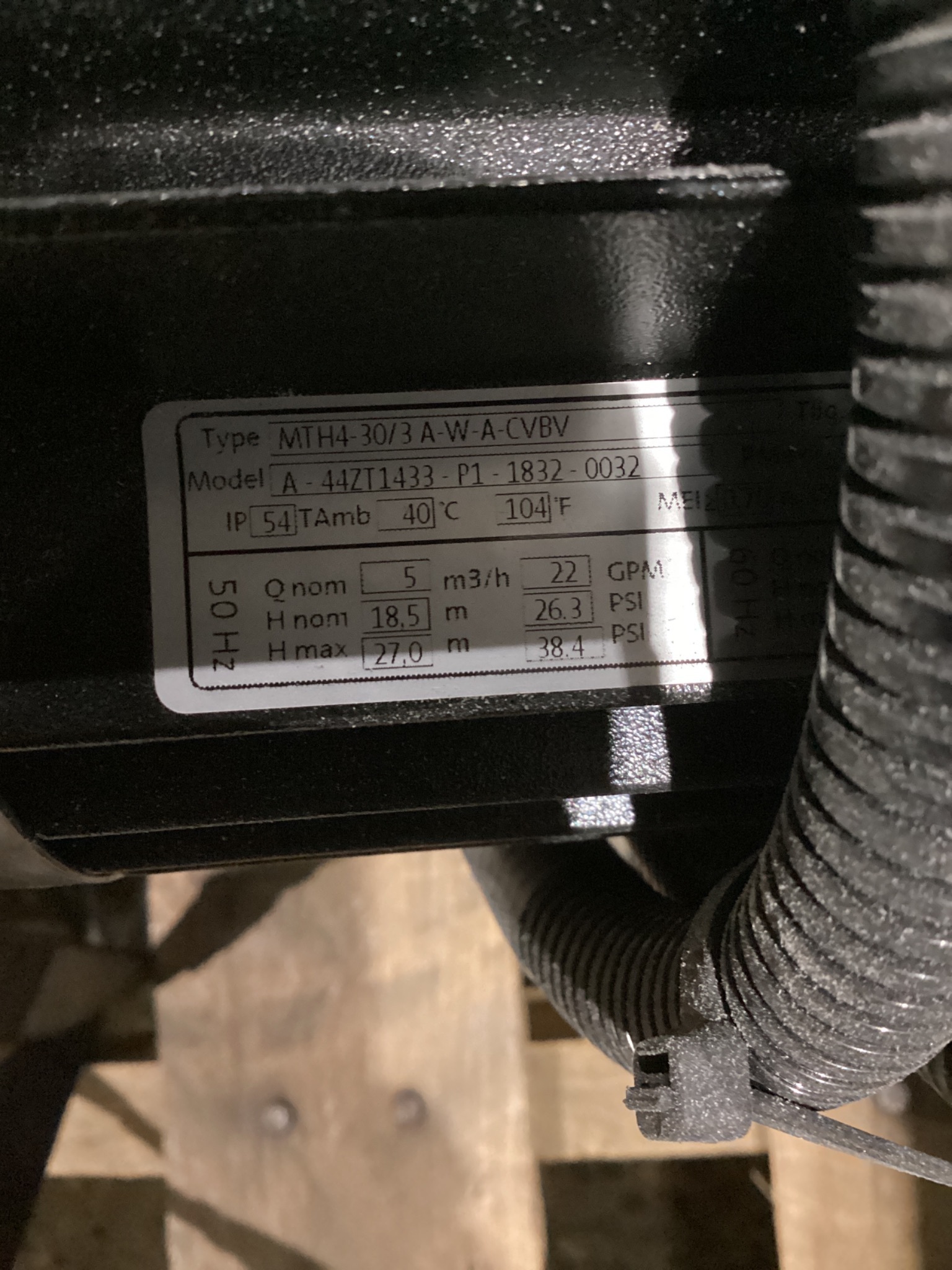 Grundfos A-44ZT1433-P1-1832-0032 MTH4-30/3 Dual Coolant Pump Assembly USED 4