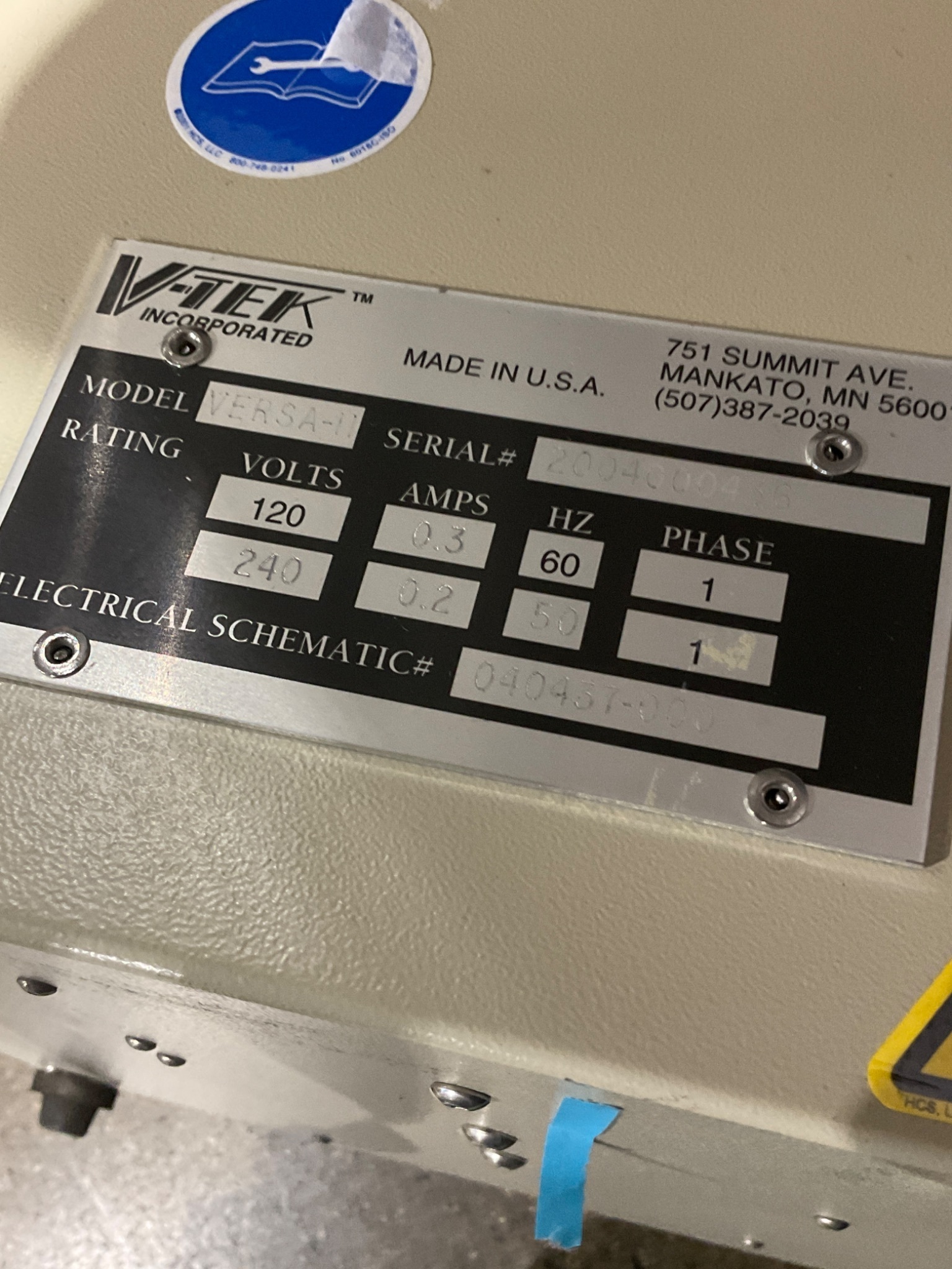 V-TEK VERSA-II Parts Counter USED 7
