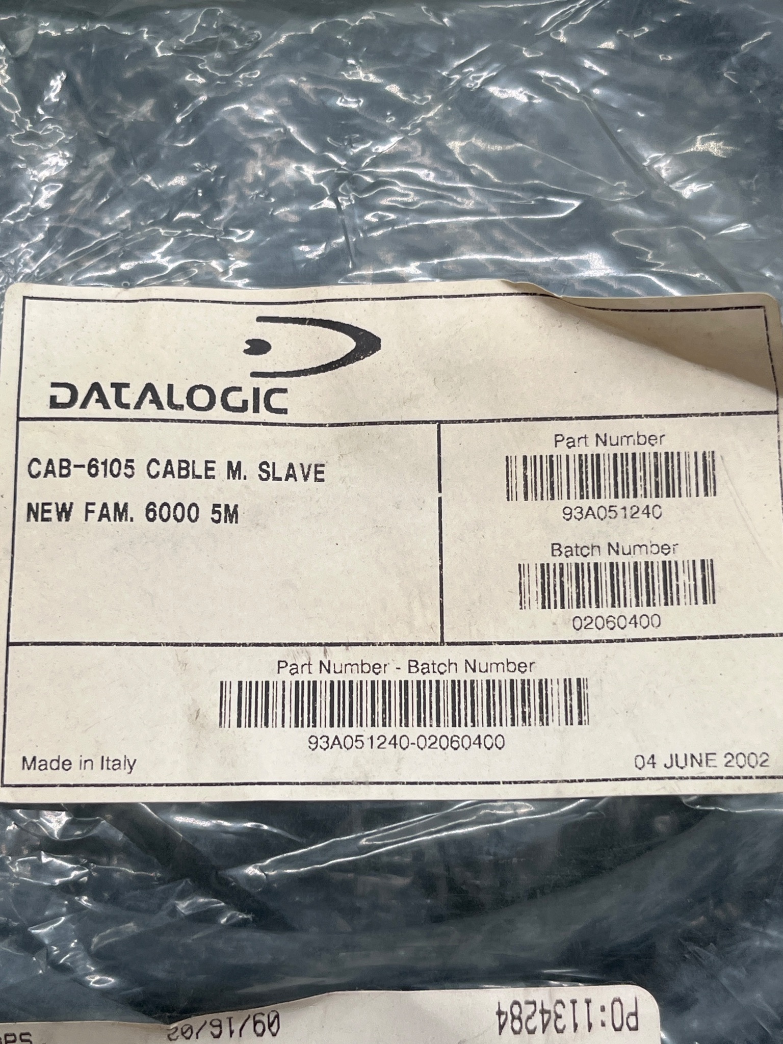 DATALOGIC 93A051240 CAB-6105 Cable M. Slave NEW 1