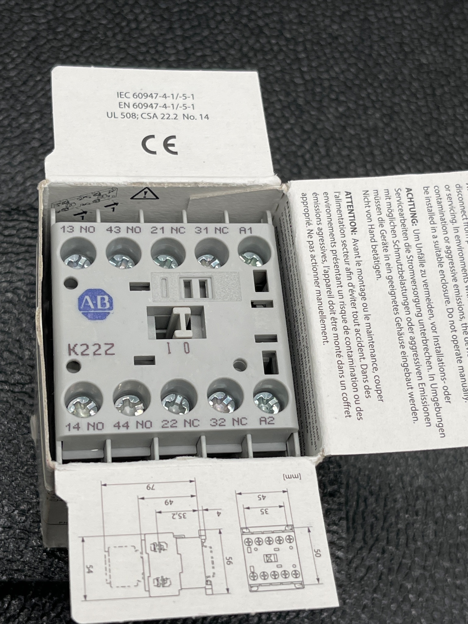 ALLEN BRADLEY 700-K22Z-DJ Control Relay Aux Contact 2NO 2NC NEW 4